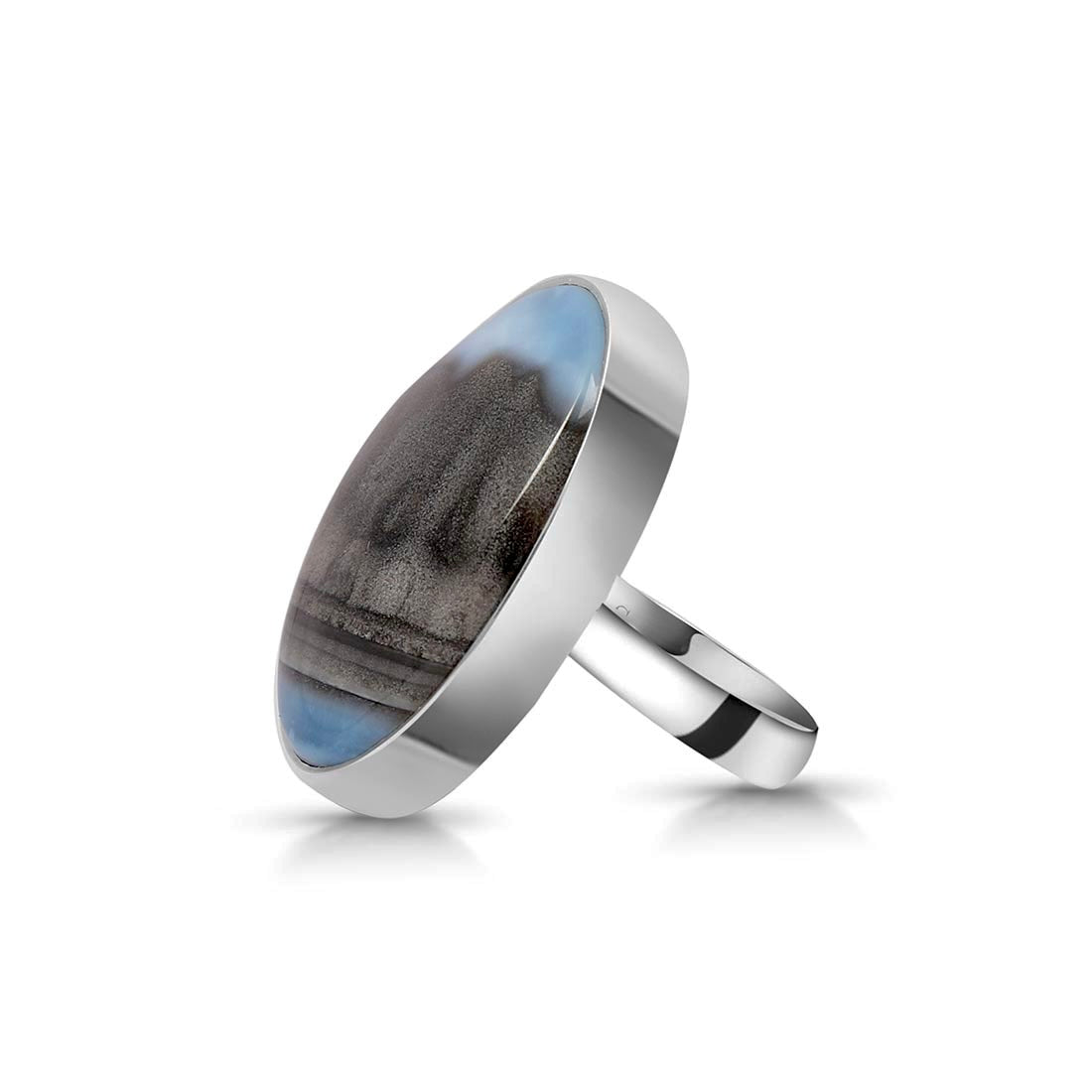Blue Opal Adjustable Ring-(BLO-R-21.)