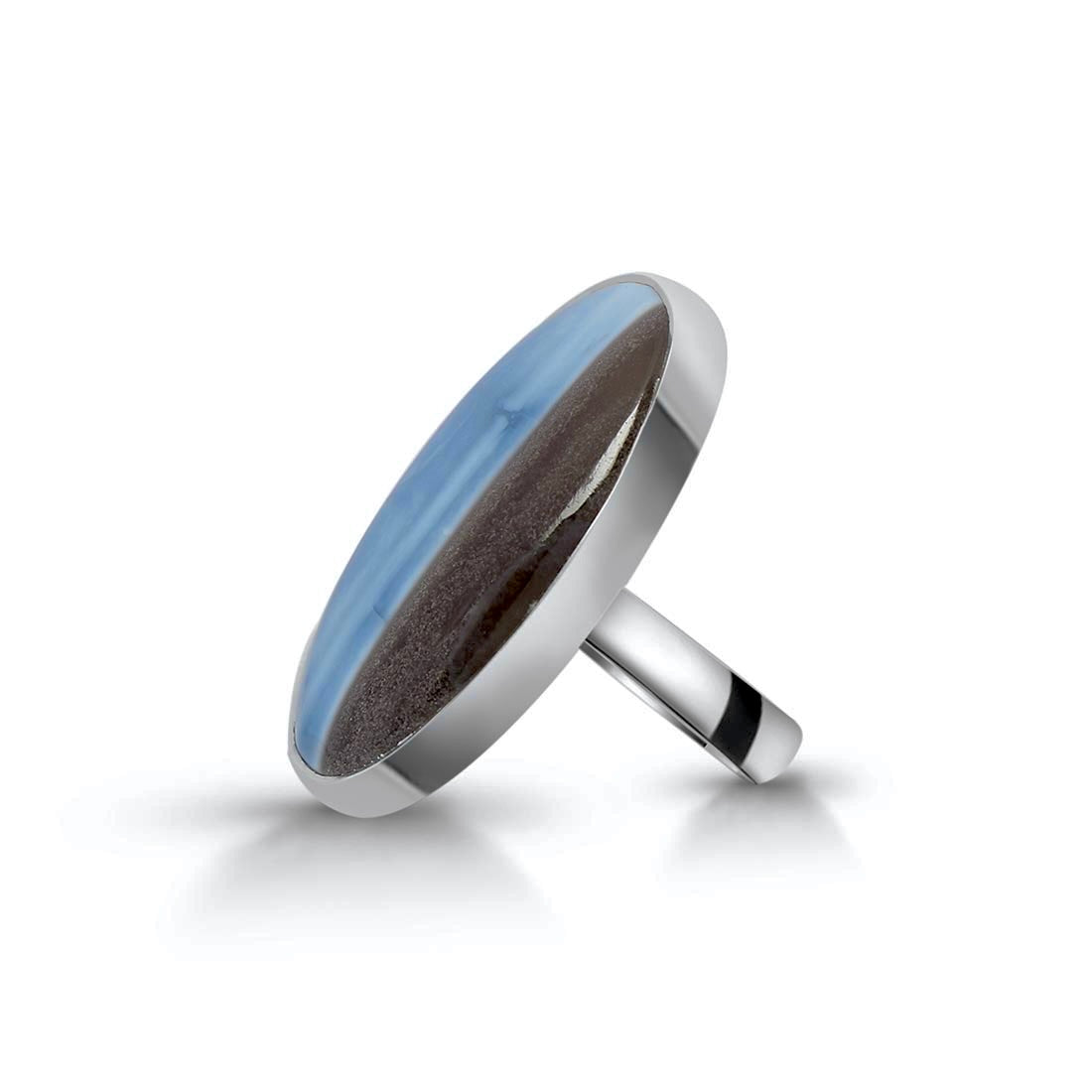 Blue Opal Adjustable Ring-(BLO-R-27.)