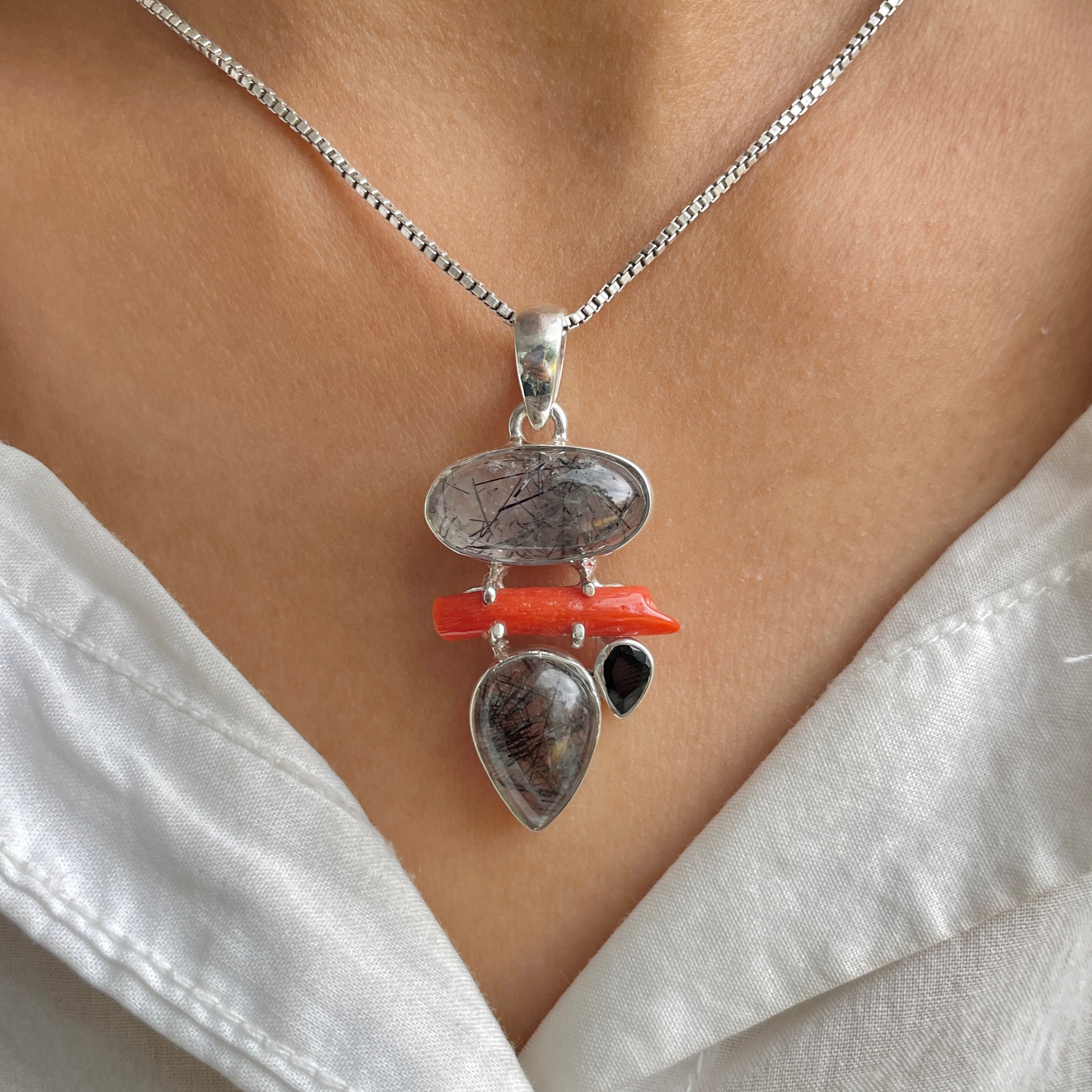 Black Rutile Pendant-(BLR-P-101.)