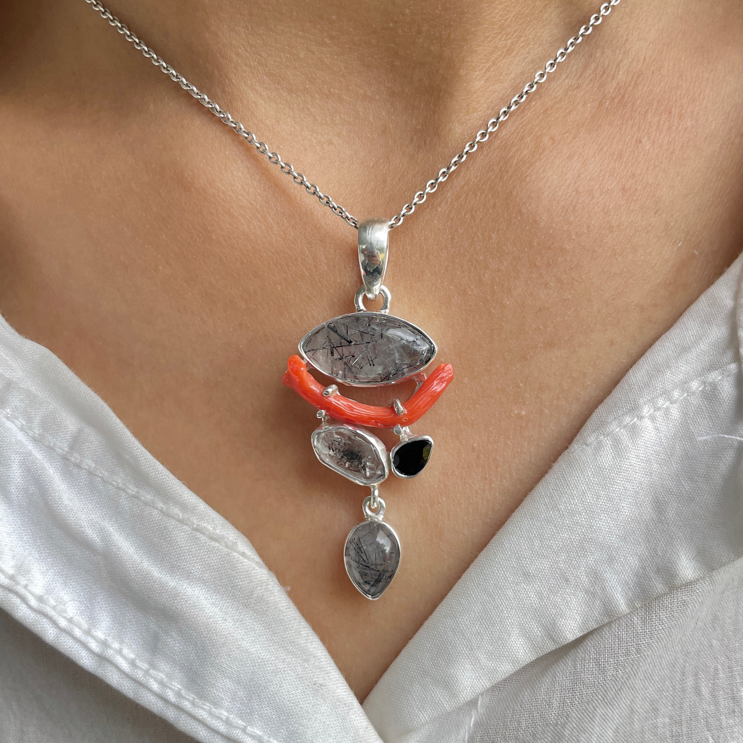 Black Rutile Pendant-(BLR-P-102.)