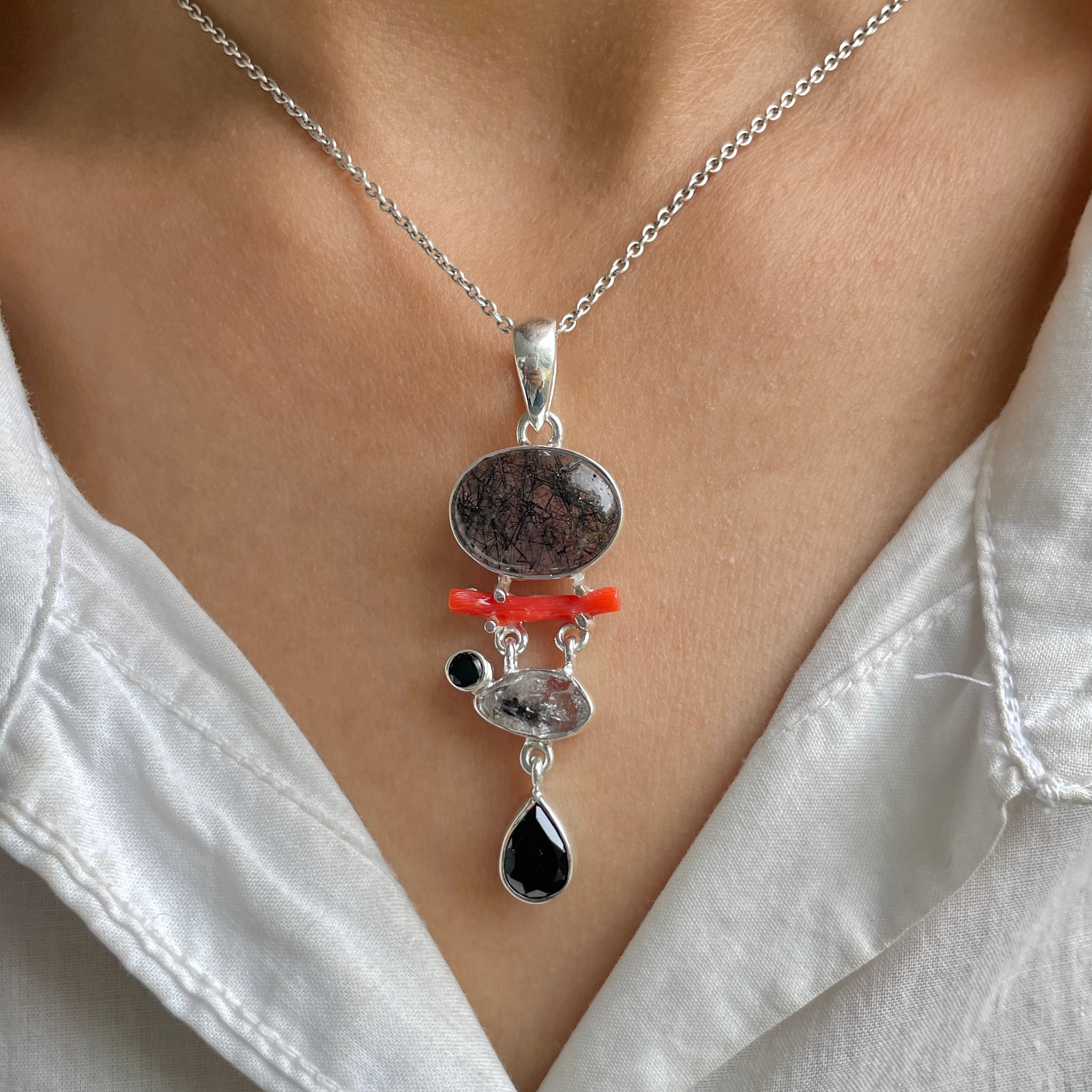 Black Rutile Pendant-(BLR-P-103.)