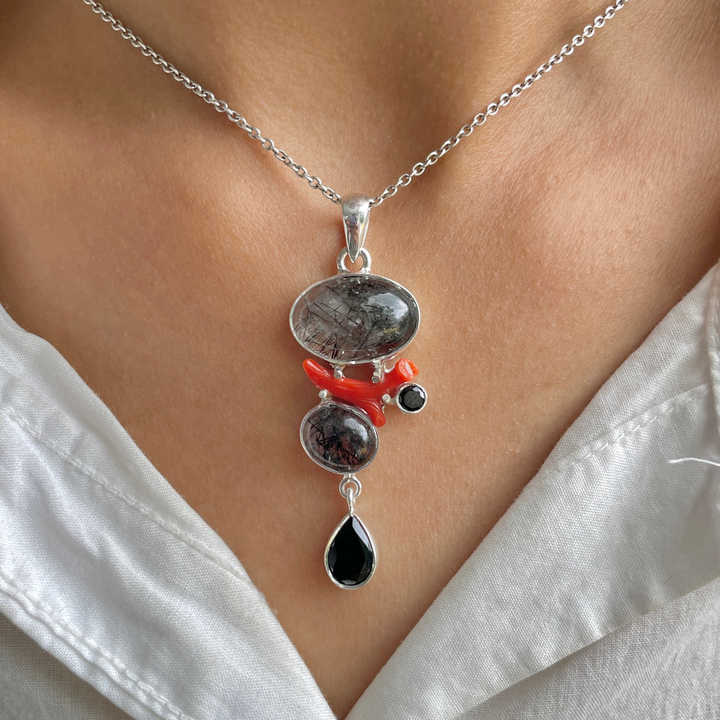 Black Rutile Pendant-(BLR-P-104.)