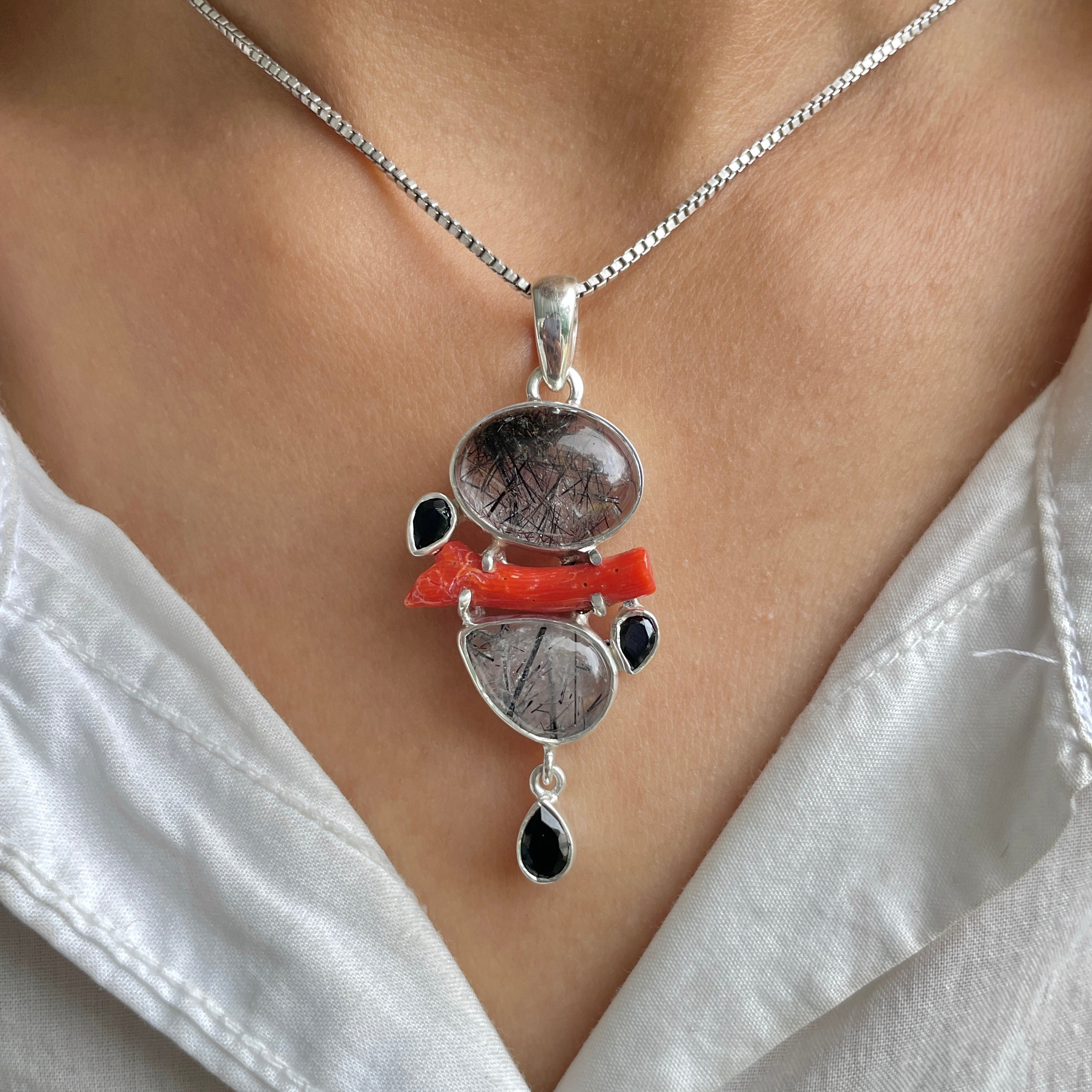 Black Rutile Pendant-(BLR-P-105.)