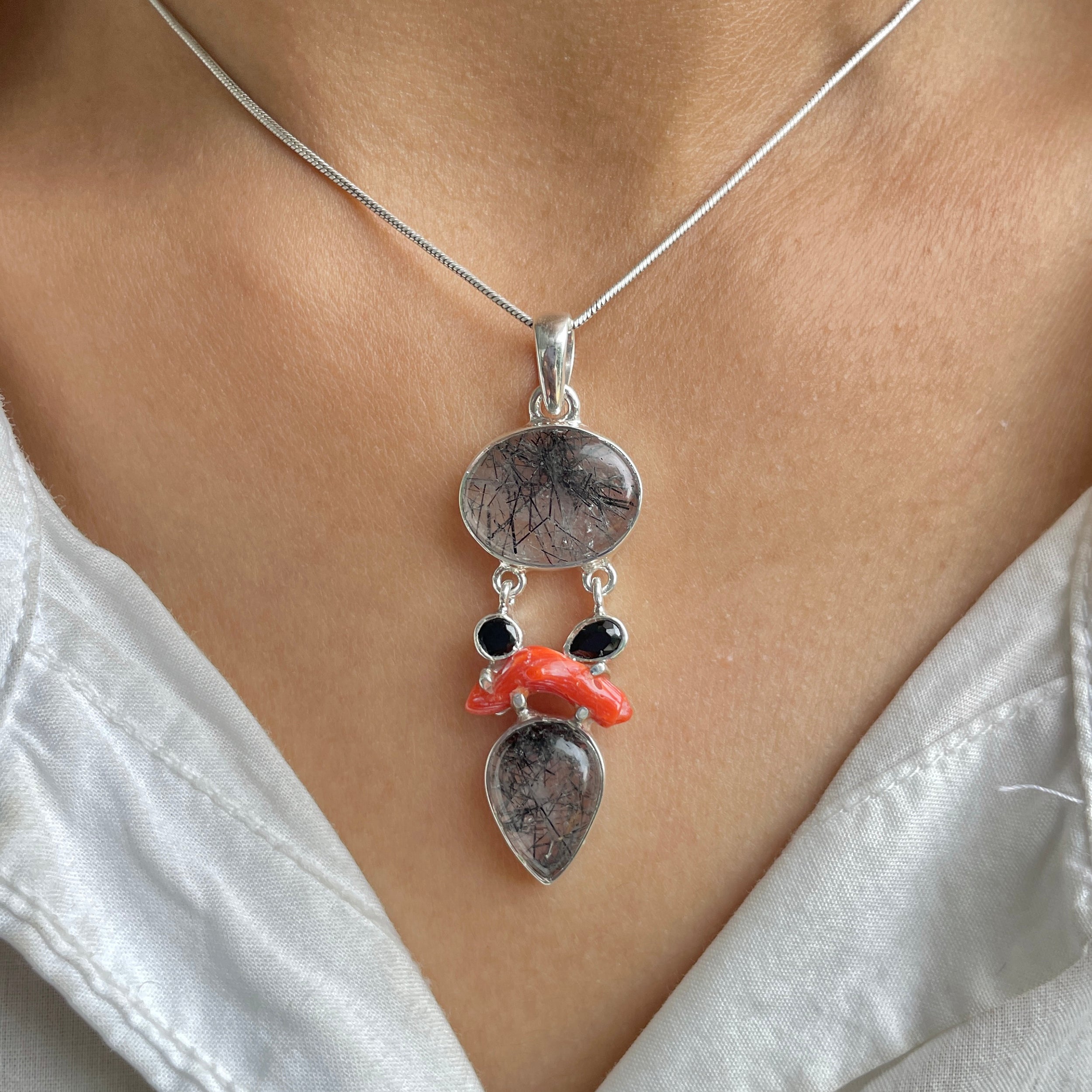 Black Rutile Pendant-(BLR-P-106.)