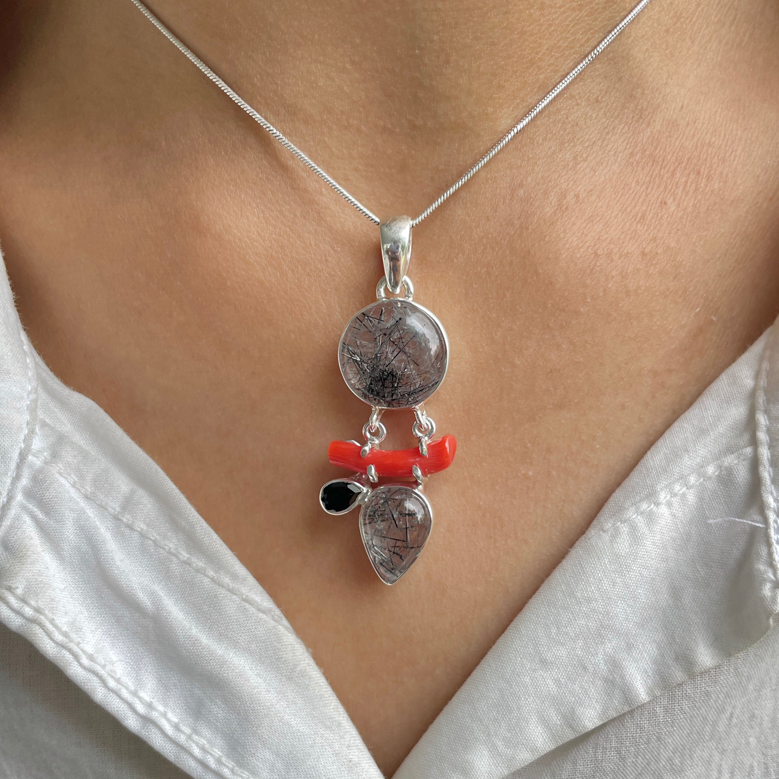 Black Rutile Pendant-(BLR-P-107.)