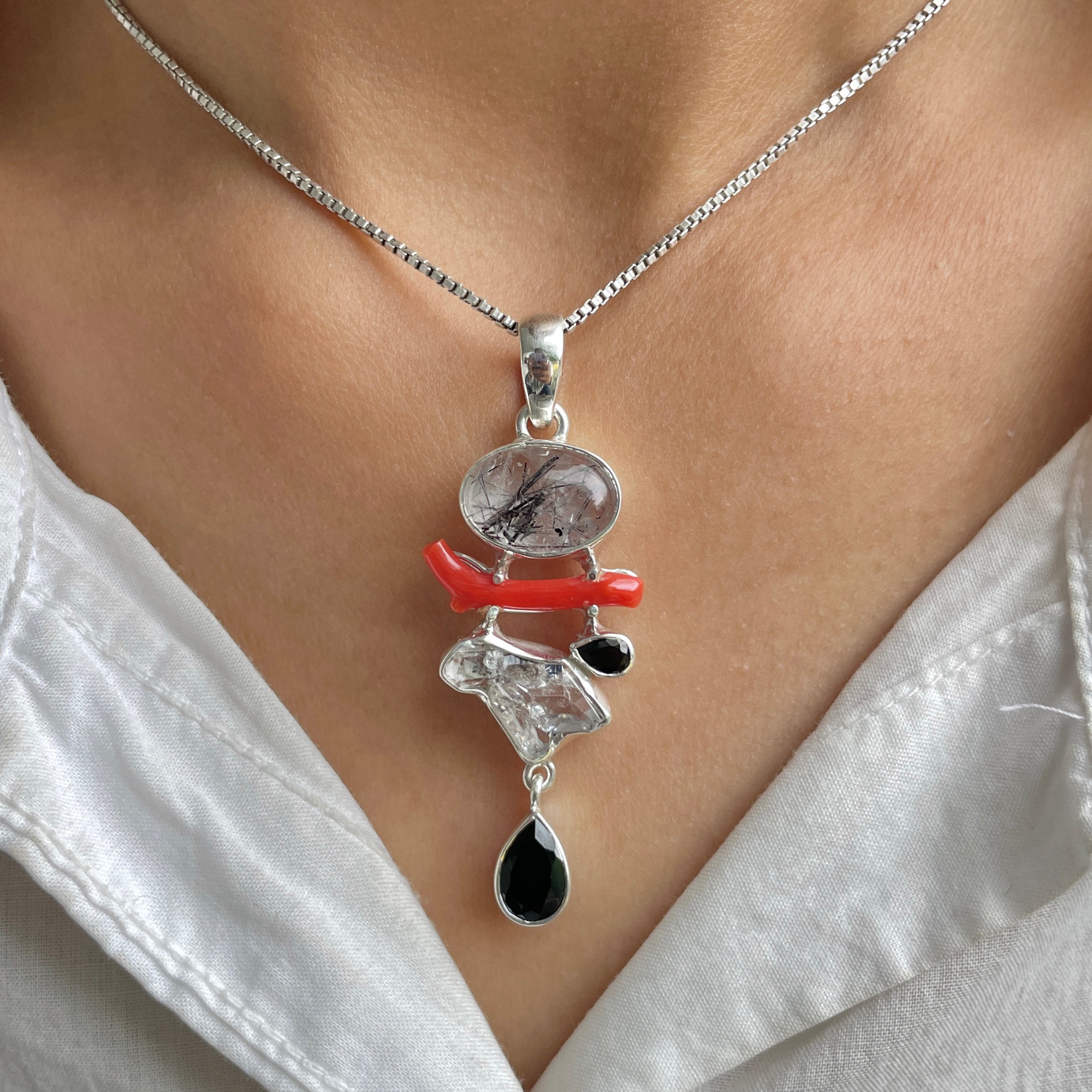 Black Rutile Pendant-(BLR-P-108.)