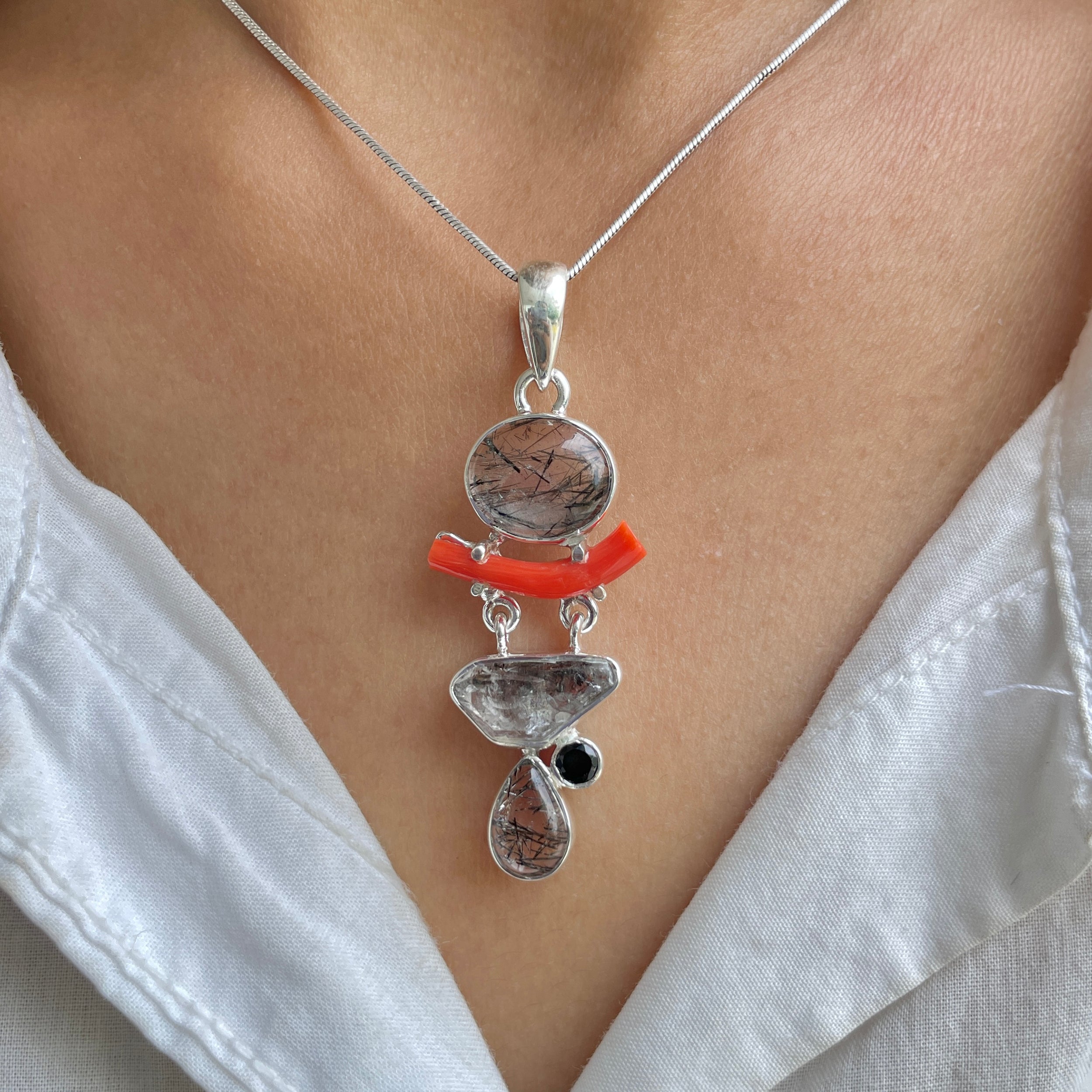 Black Rutile Pendant-(BLR-P-109.)