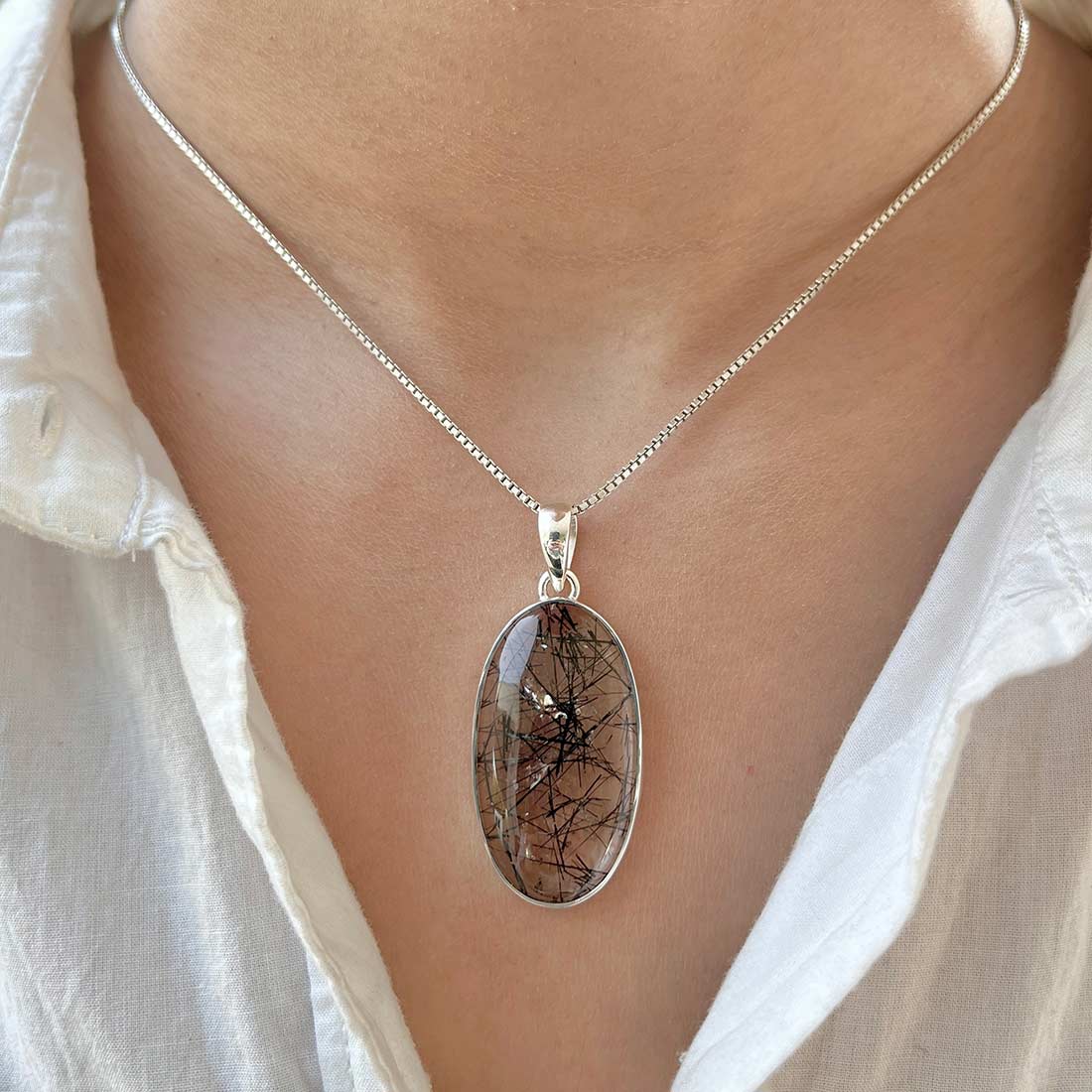 Black Rutile Pendant-(BLR-P-11.)