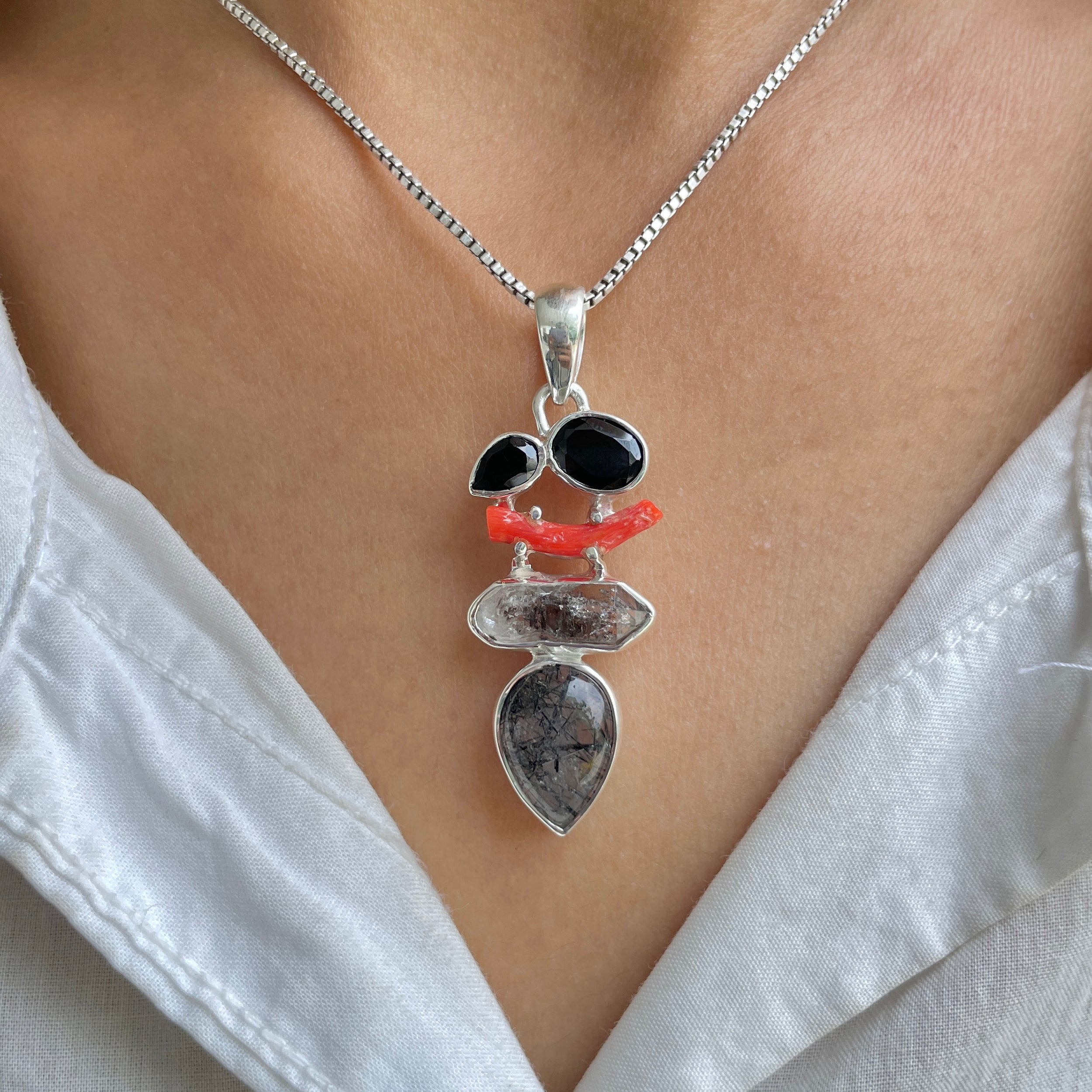 Black Rutile Pendant-(BLR-P-110.)