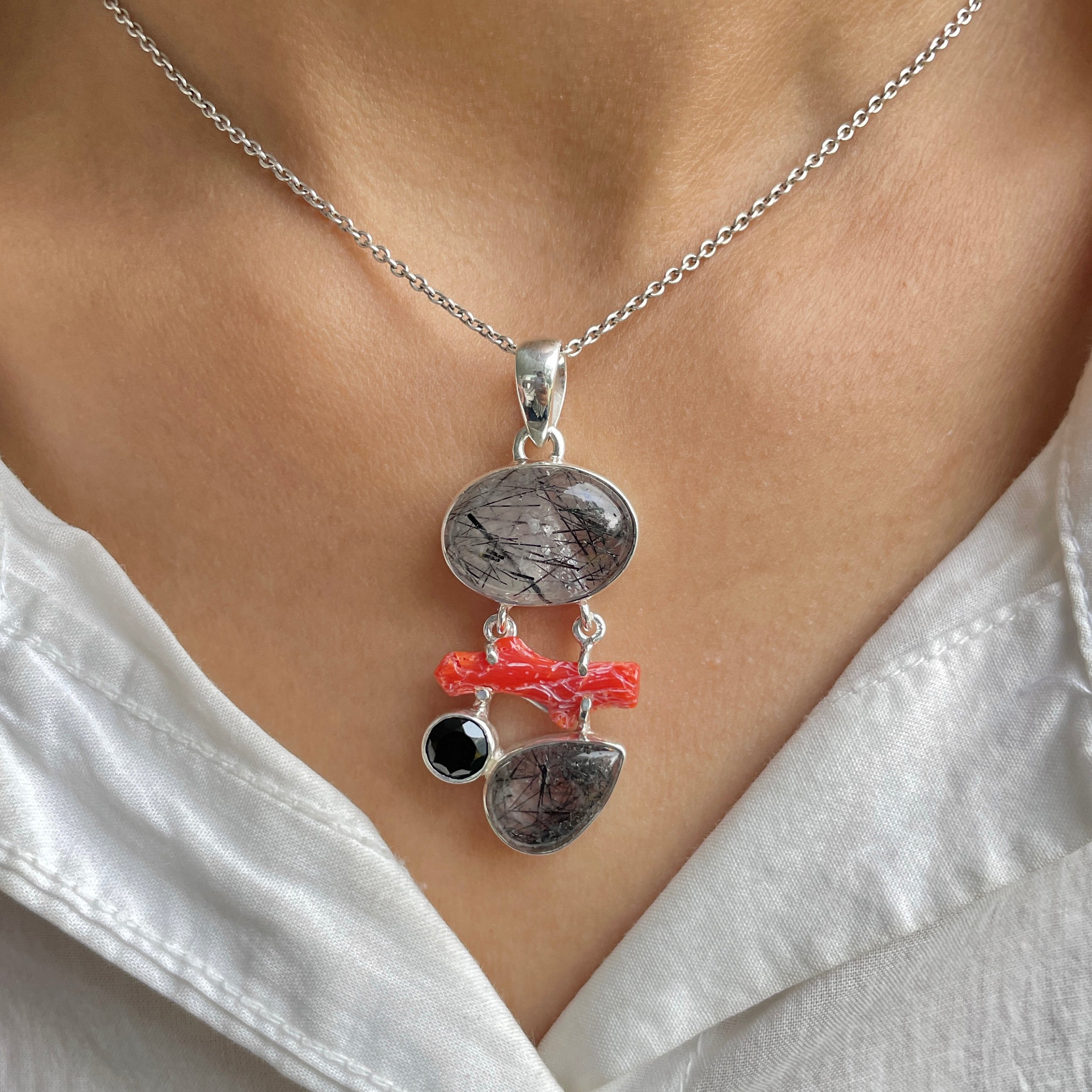 Black Rutile Pendant-(BLR-P-113.)