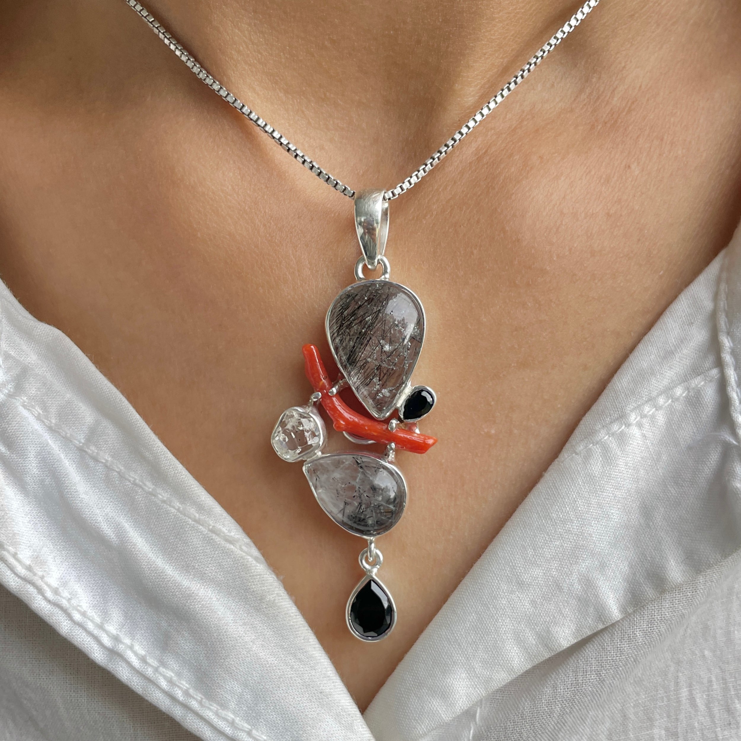 Black Rutile Pendant-(BLR-P-114.)