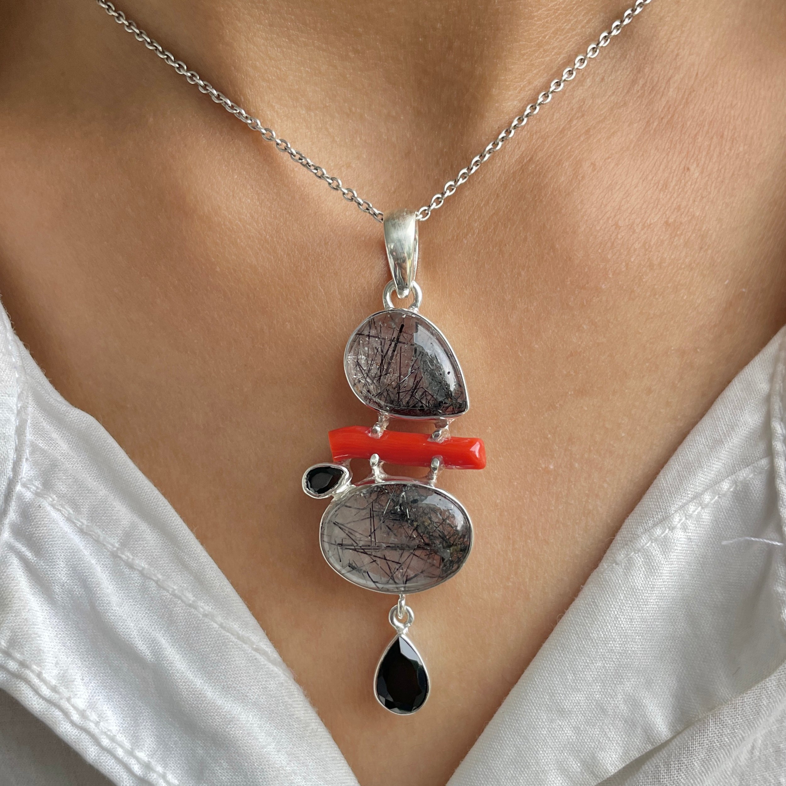 Black Rutile Pendant-(BLR-P-115.)