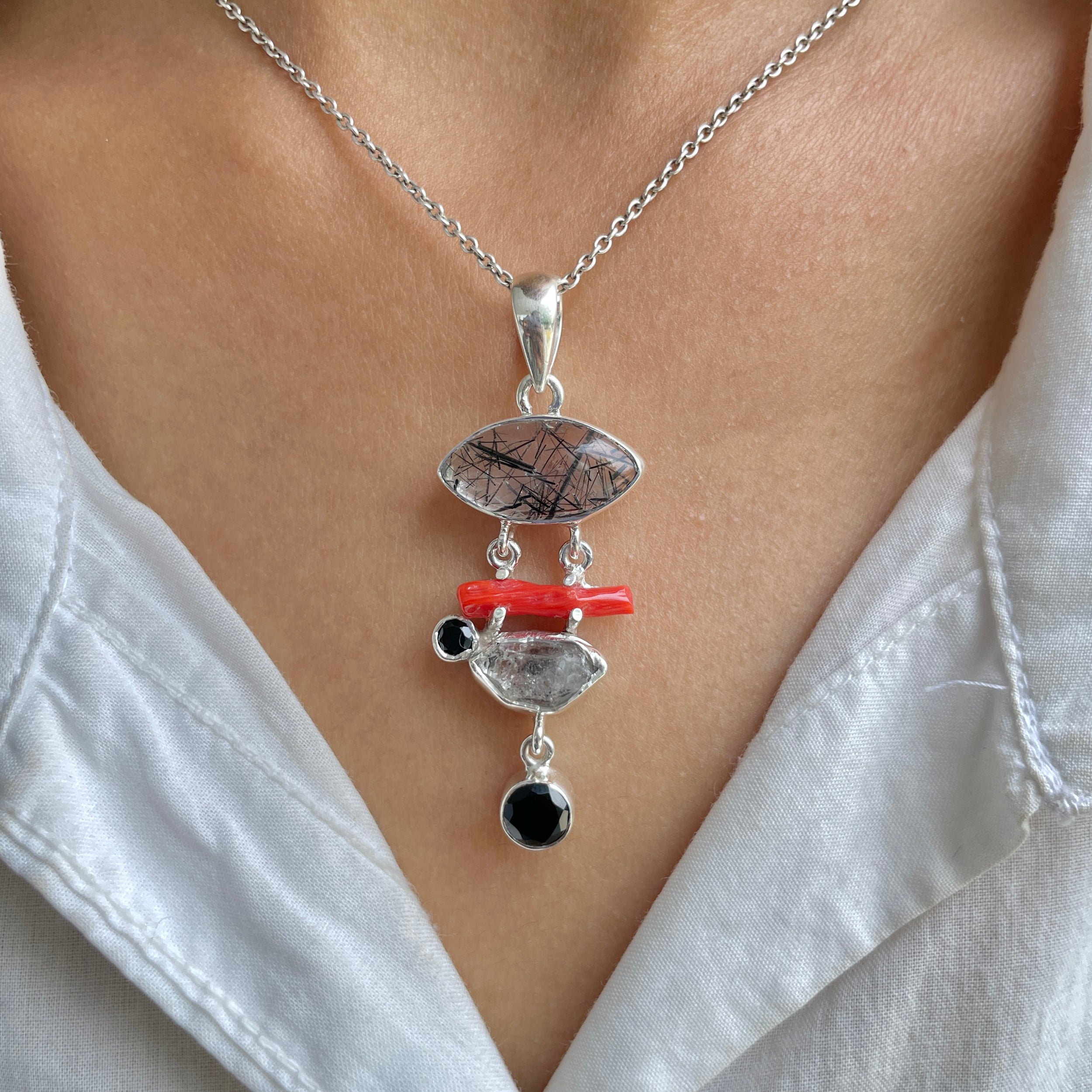 Black Rutile Pendant-(BLR-P-116.)