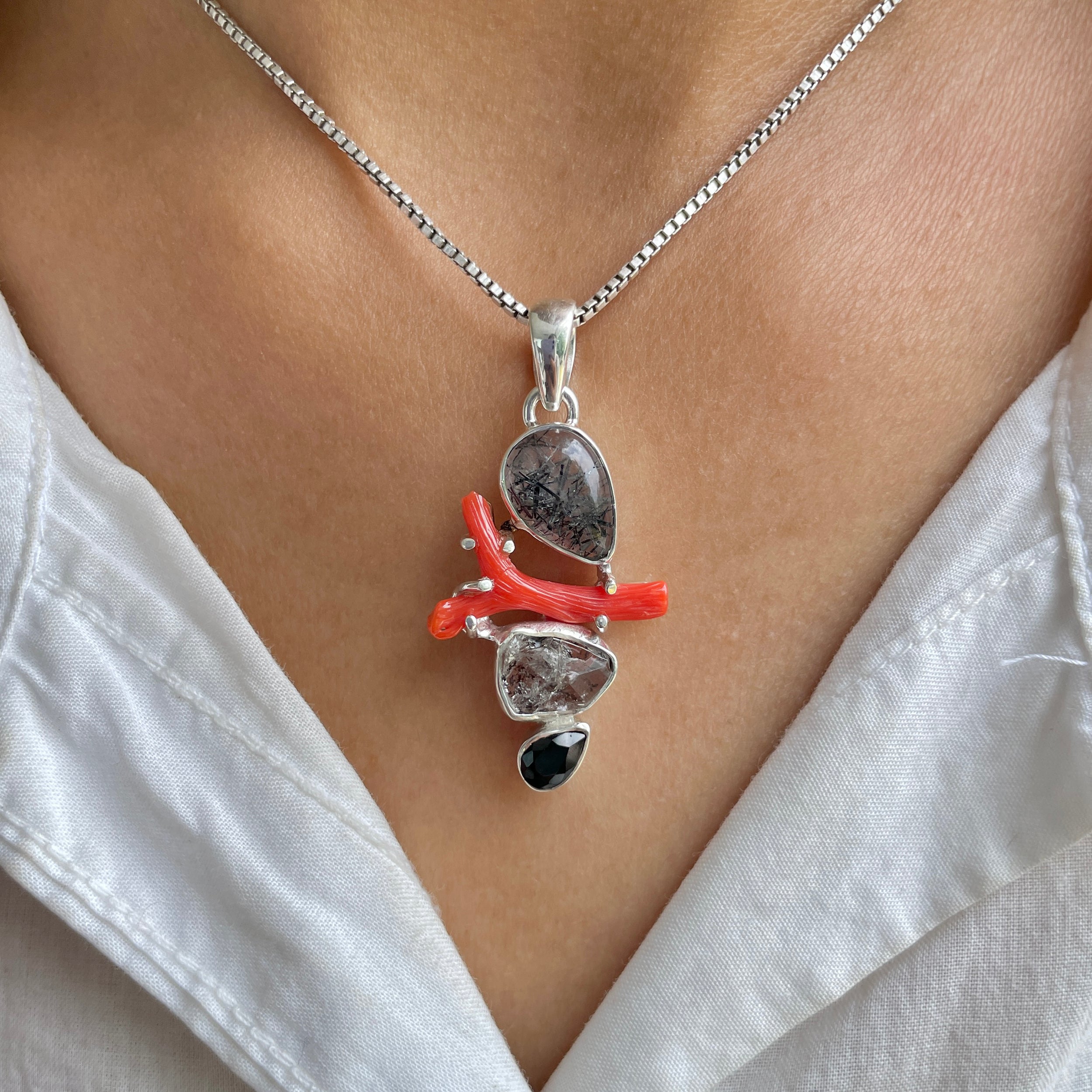 Black Rutile Pendant-(BLR-P-117.)