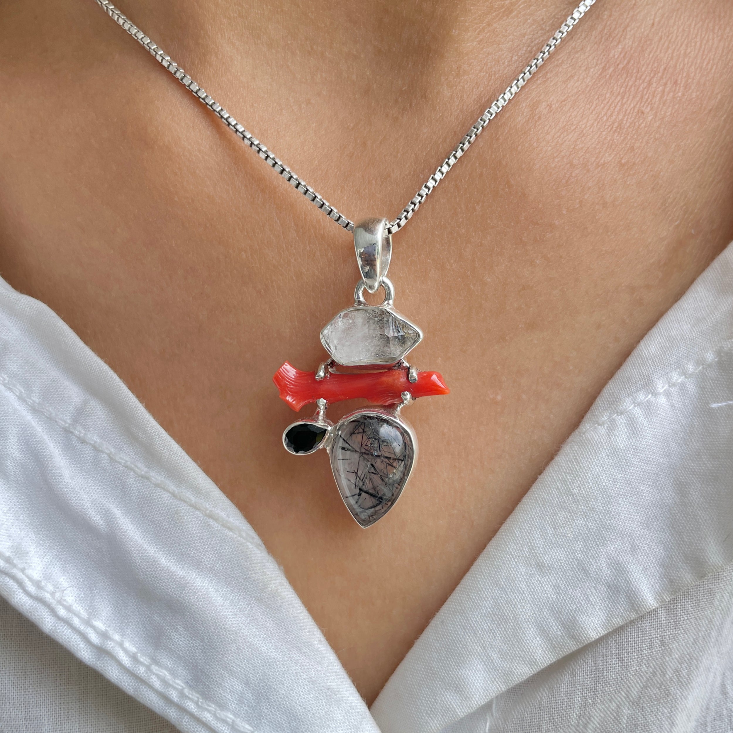 Black Rutile Pendant-(BLR-P-118.)