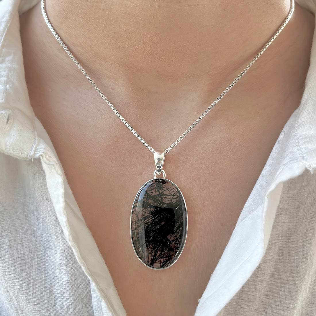 Black Rutile Pendant-(BLR-P-12.)