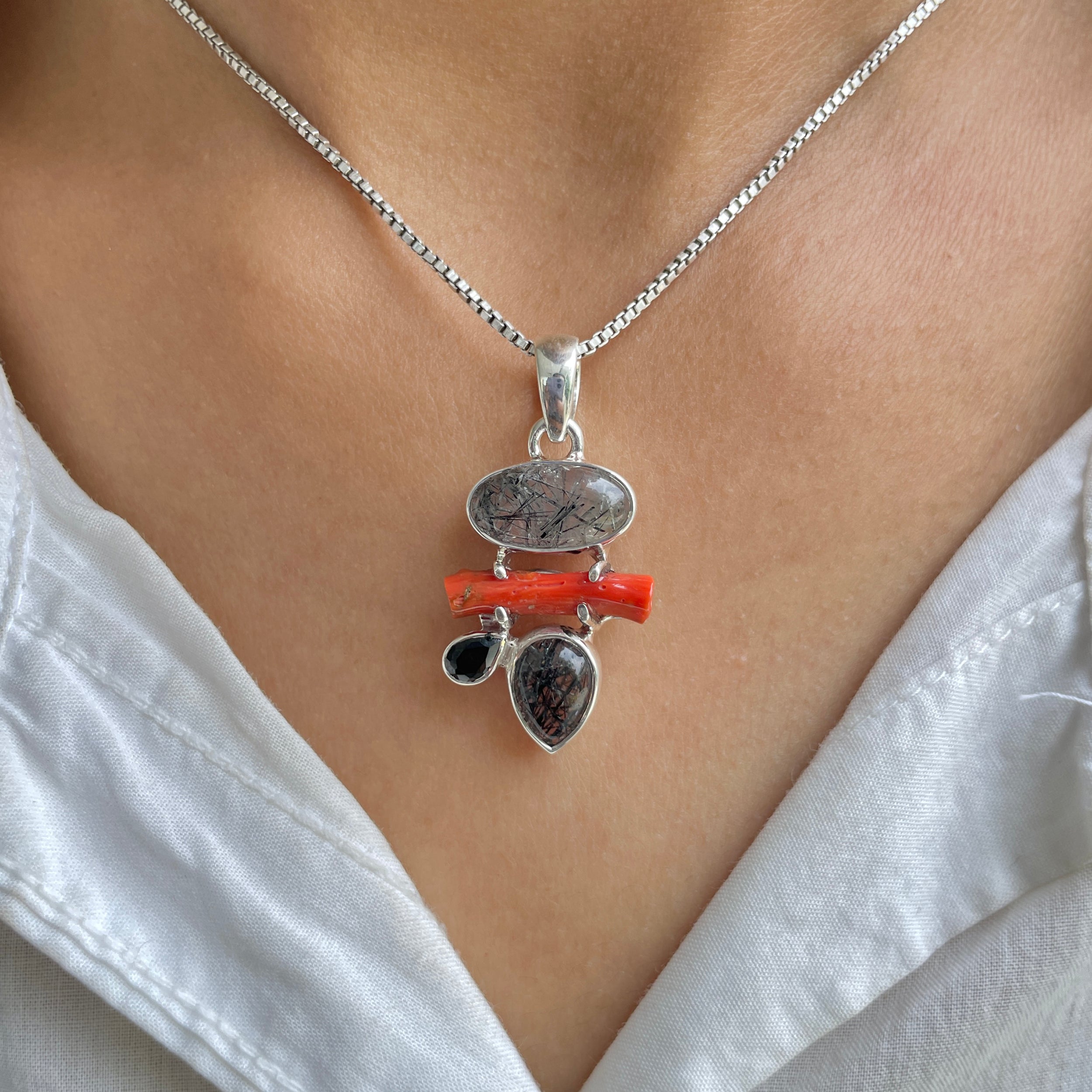 Black Rutile Pendant-(BLR-P-120.)