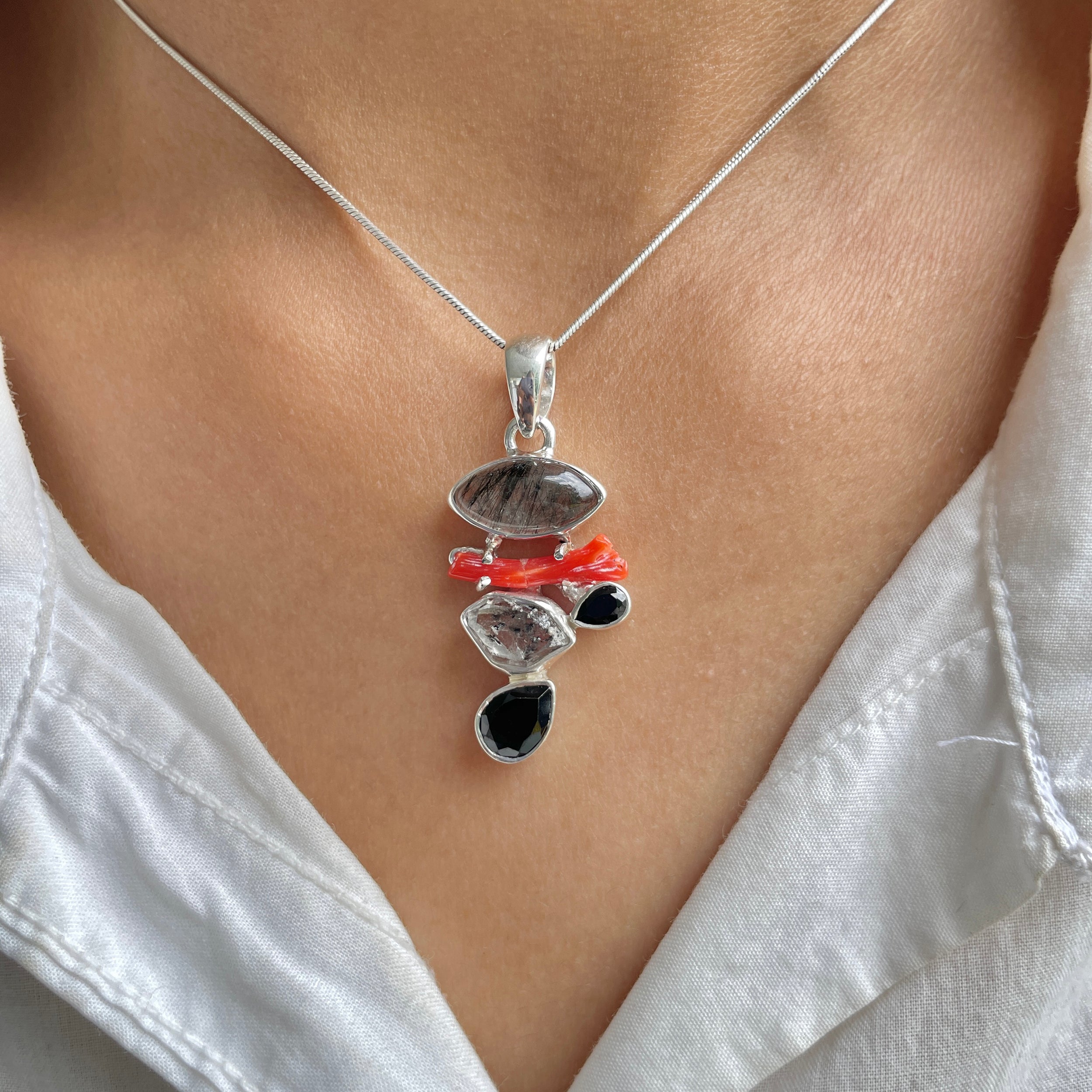 Black Rutile Pendant-(BLR-P-139.)