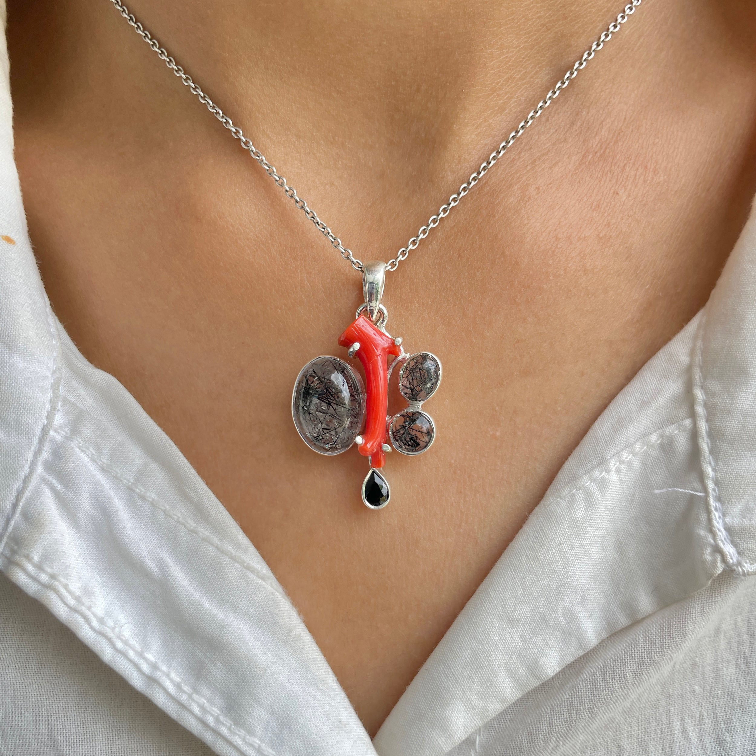 Black Rutile Pendant-(BLR-P-143.)