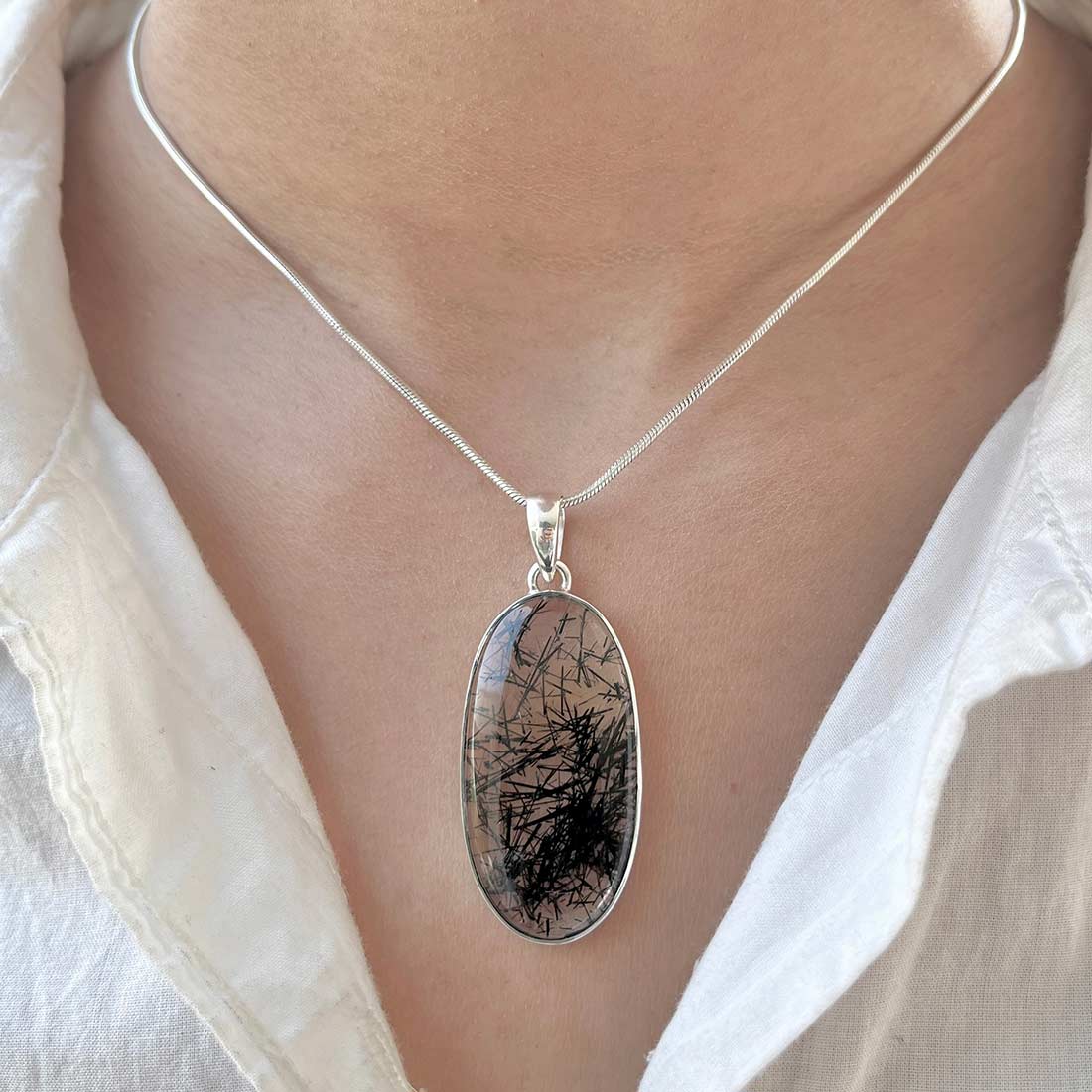 Black Rutile Pendant-(BLR-P-15.)