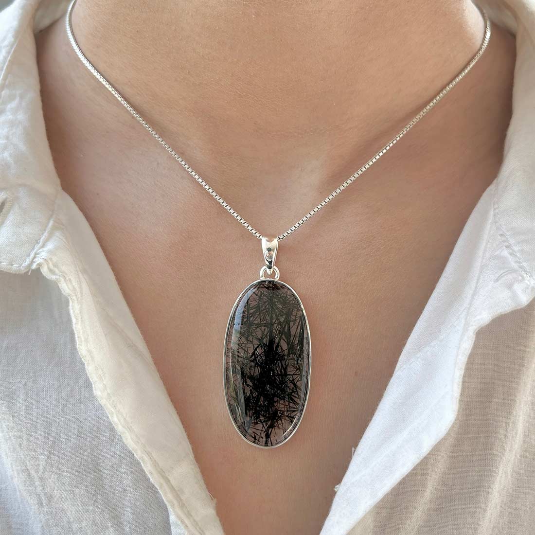 Black Rutile Pendant-(BLR-P-23.)