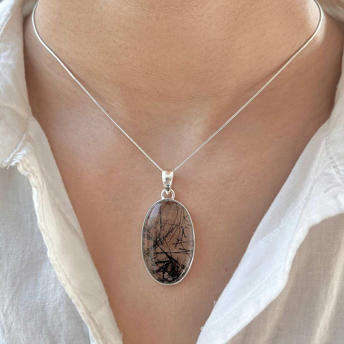Black Rutile Pendant-(BLR-P-24.)