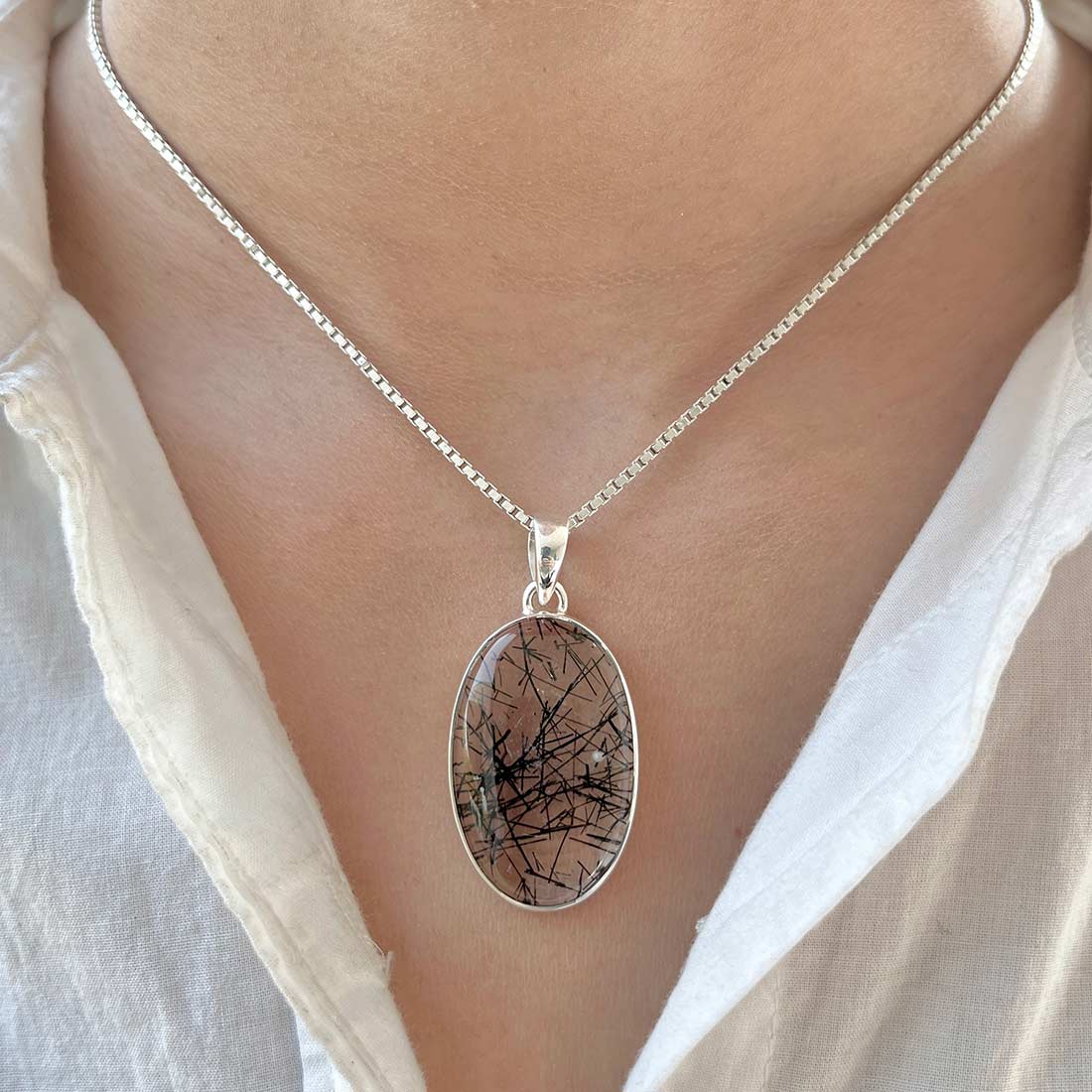 Black Rutile Pendant-(BLR-P-25.)