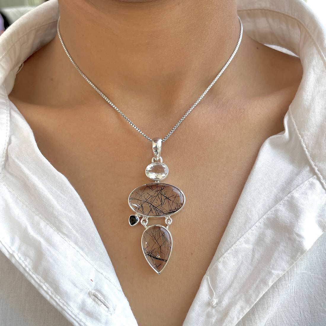 Black Rutile Pendant-(BLR-P-41.)