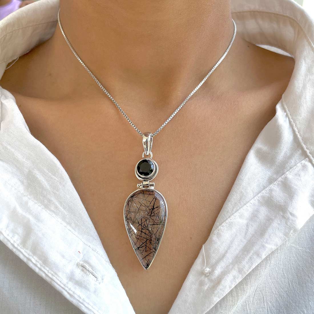 Black Rutile Pendant-(BLR-P-43.)