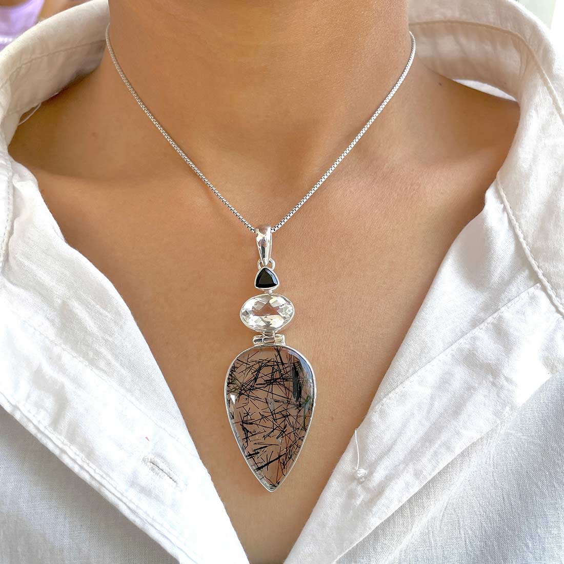 Black Rutile Pendant-(BLR-P-44.)