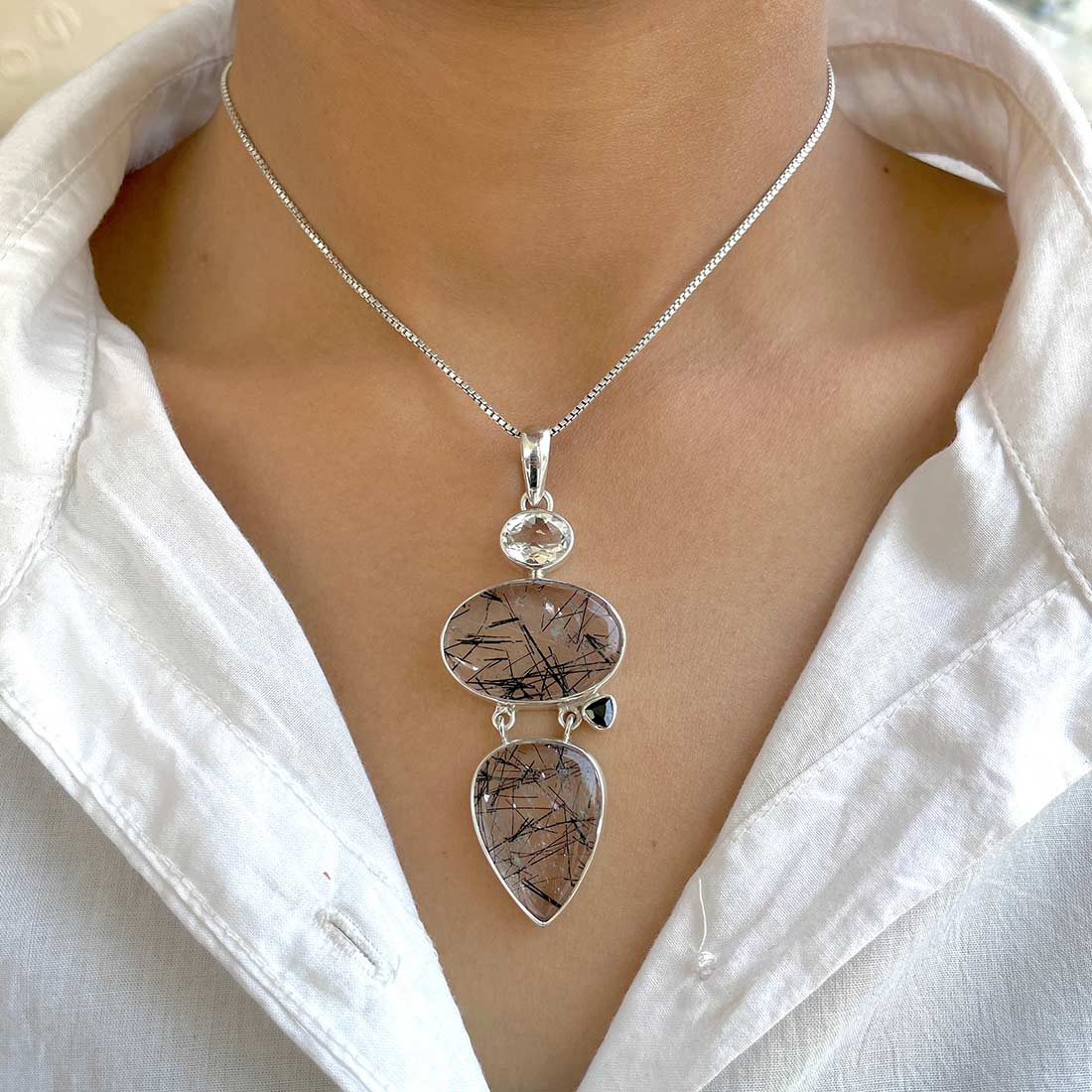 Black Rutile Pendant-(BLR-P-46.)