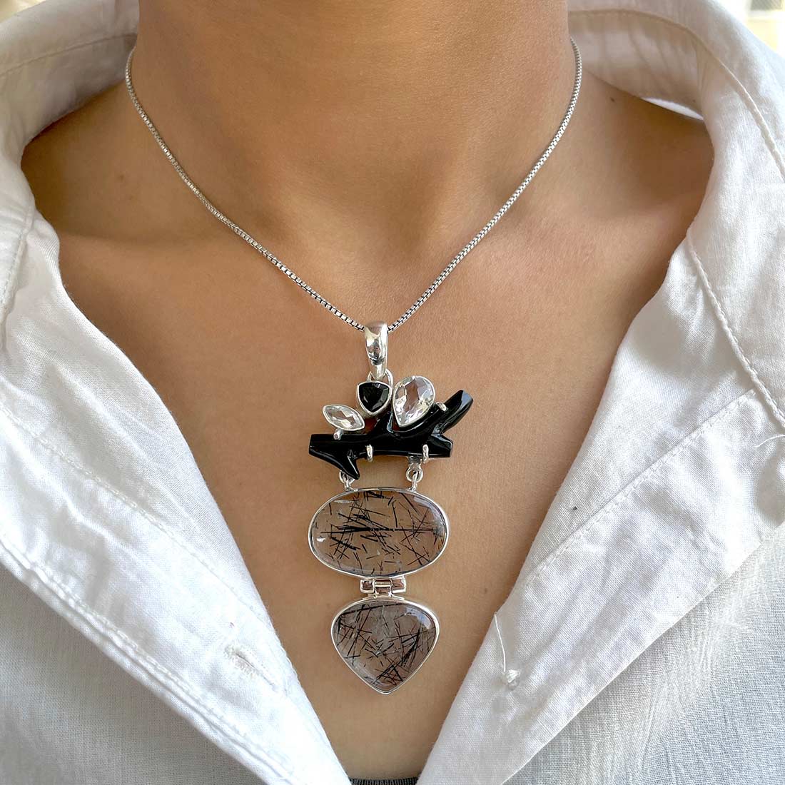 Black Rutile Pendant-(BLR-P-49.)