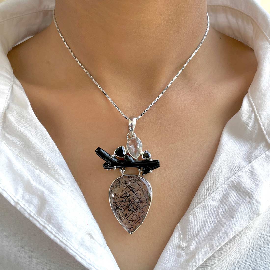 Black Rutile Pendant-(BLR-P-50.)