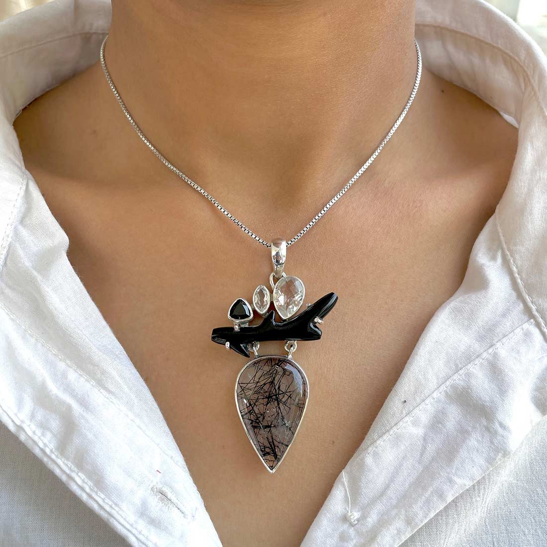 Black Rutile Pendant-(BLR-P-52.)