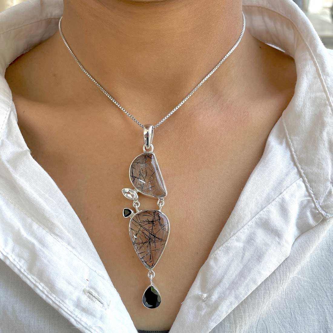 Black Rutile Pendant-(BLR-P-53.)