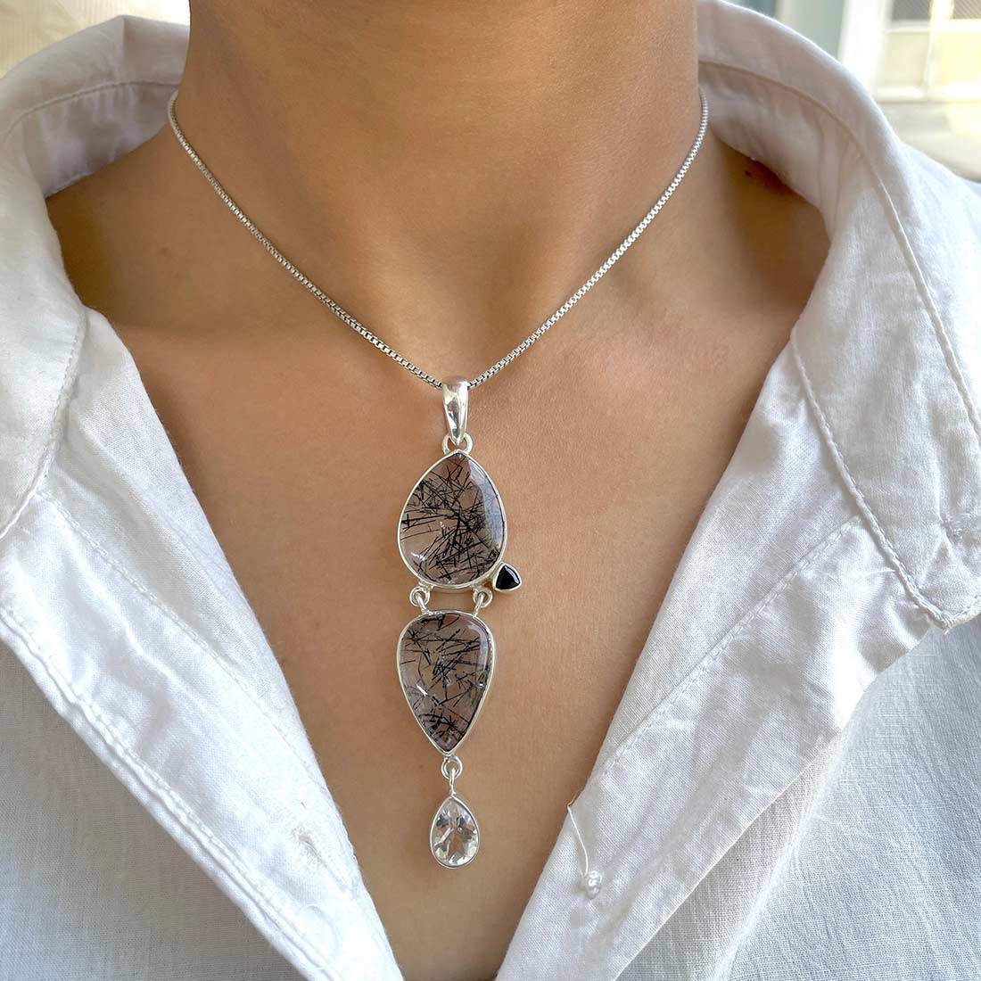 Black Rutile Pendant-(BLR-P-54.)