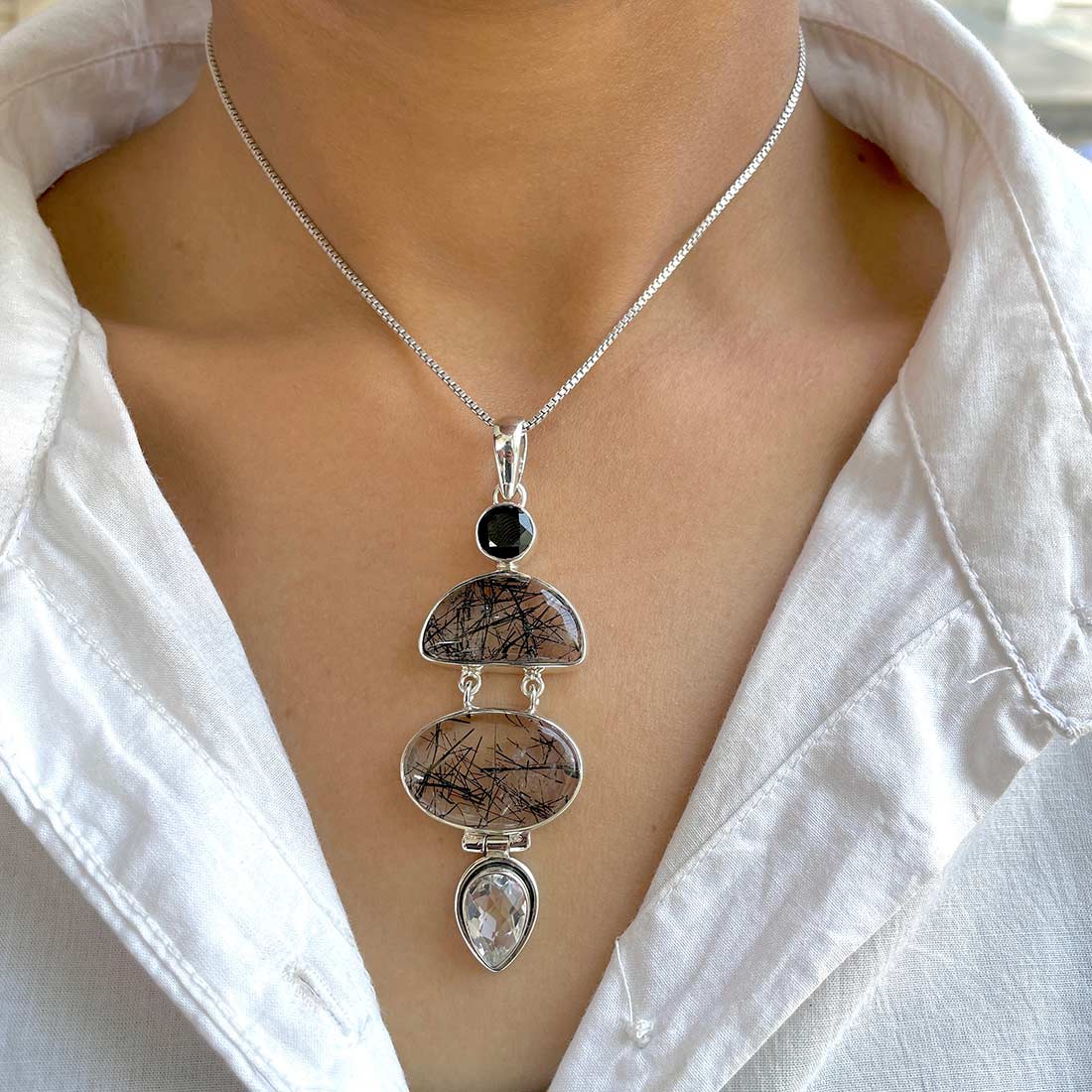 Black Rutile Pendant-(BLR-P-57.)