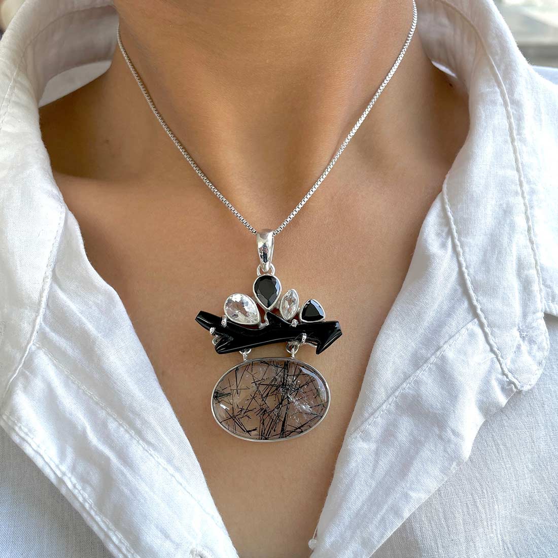 Black Rutile Pendant-(BLR-P-62.)