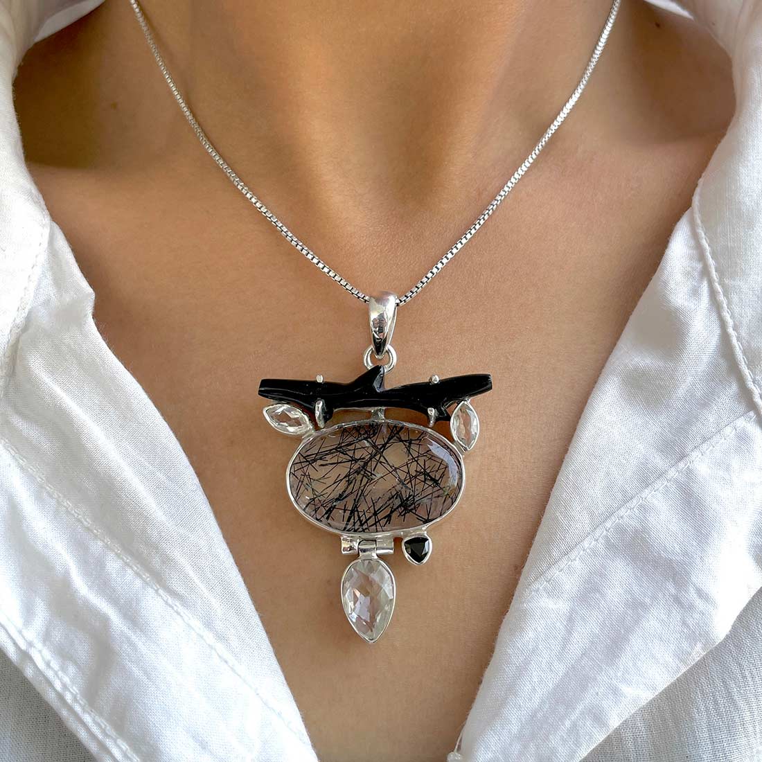 Black Rutile Pendant-(BLR-P-64.)