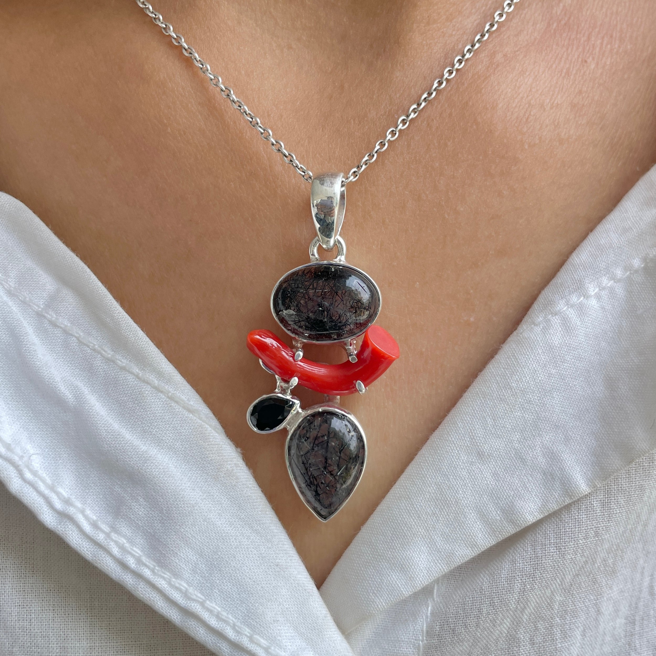 Black Rutile Pendant-(BLR-P-65.)