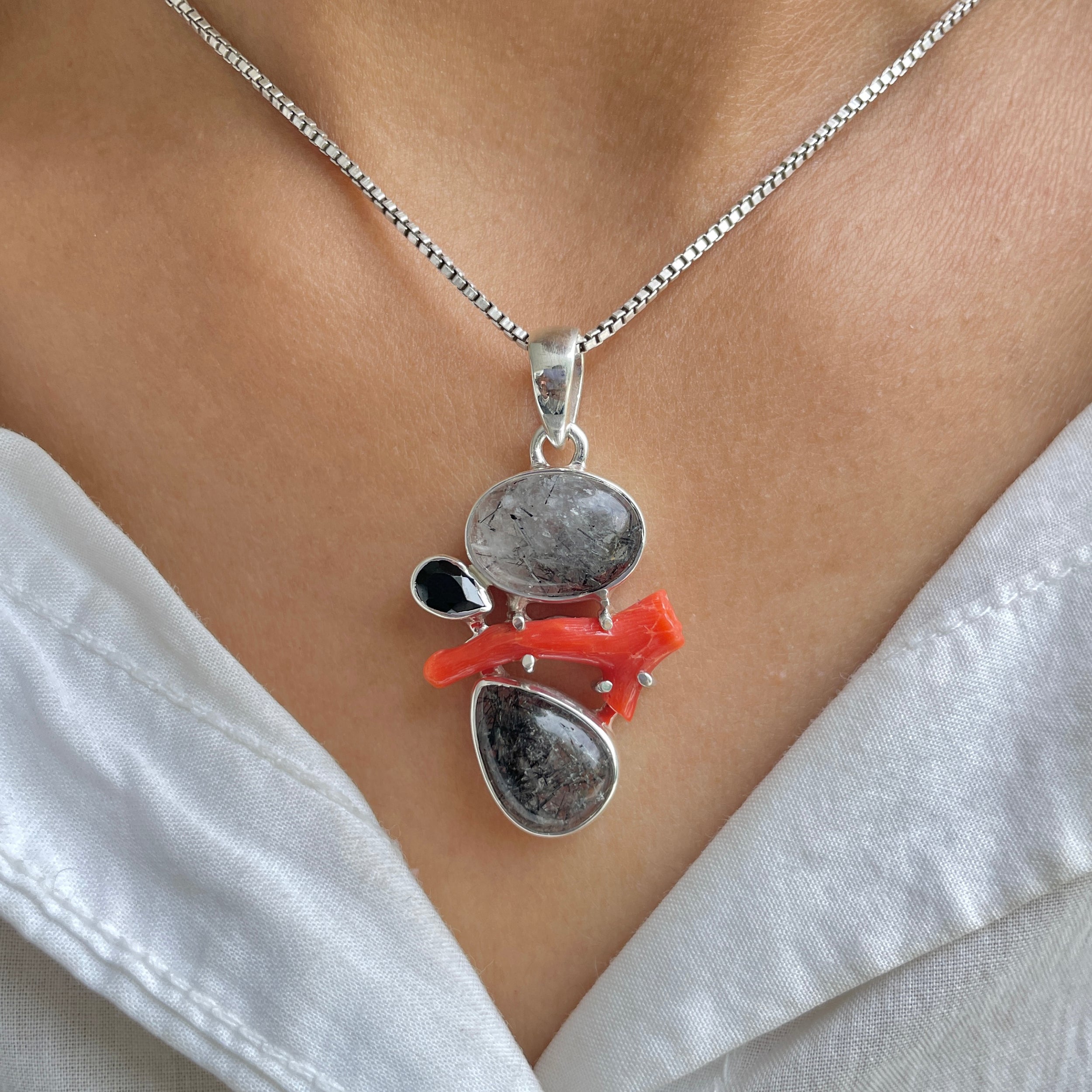 Black Rutile Pendant-(BLR-P-69.)