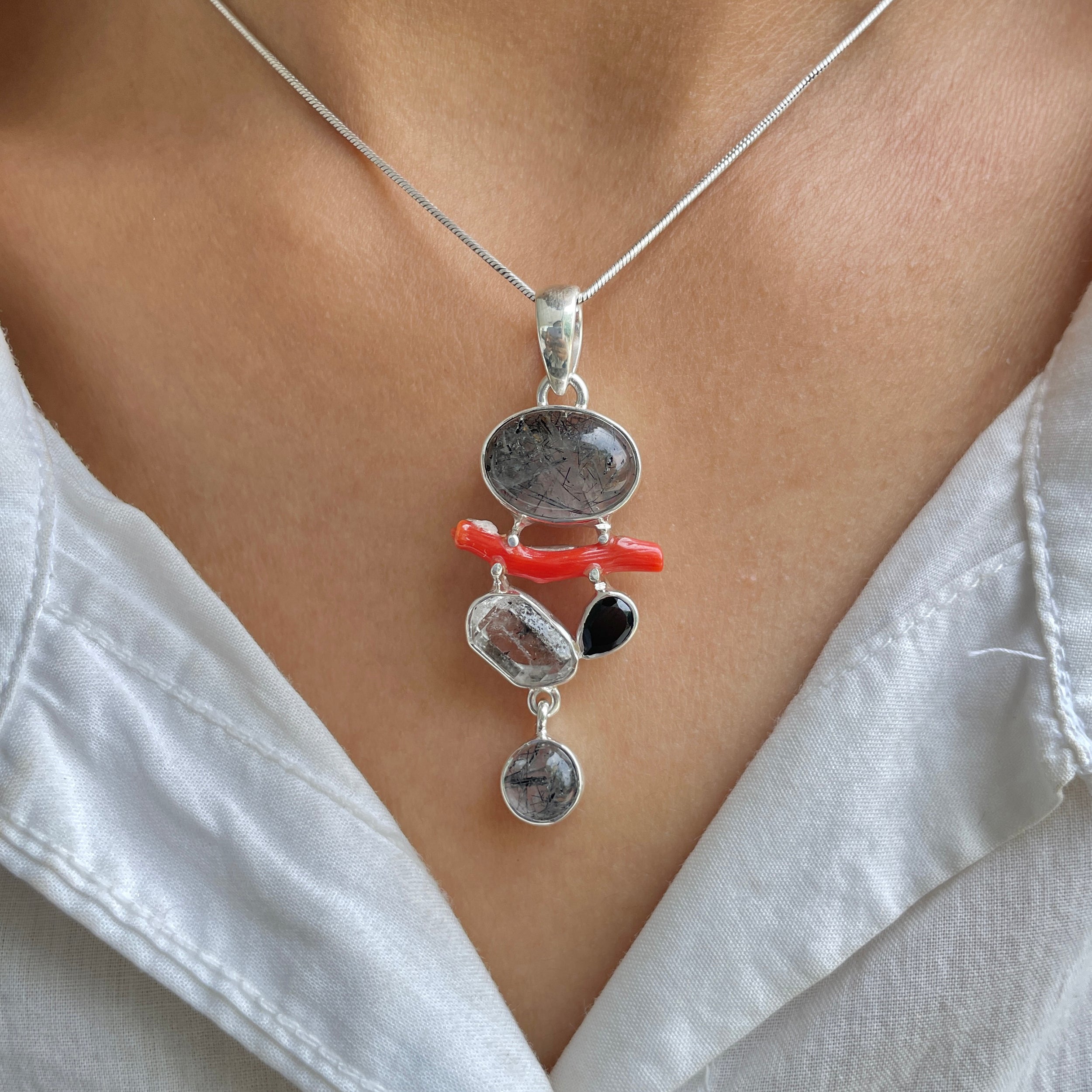 Black Rutile Pendant-(BLR-P-70.)