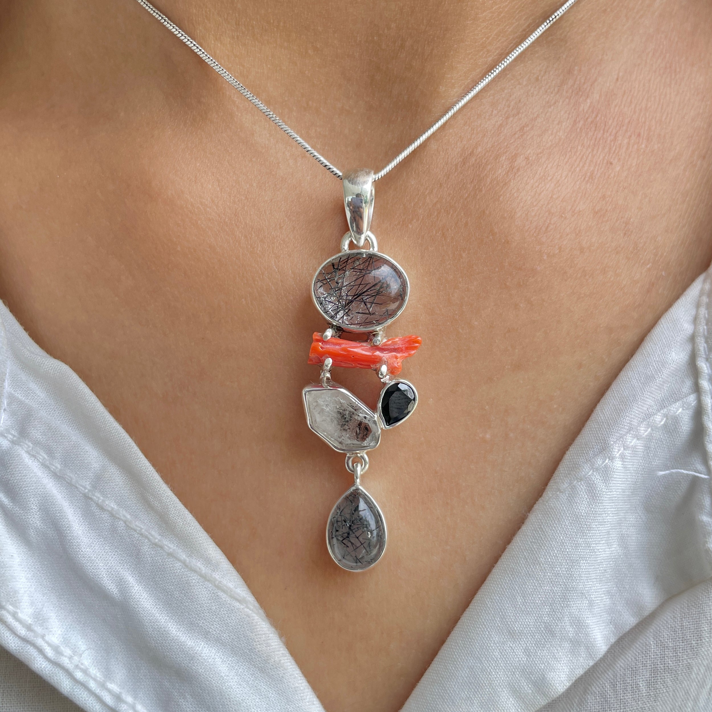 Black Rutile Pendant-(BLR-P-73.)