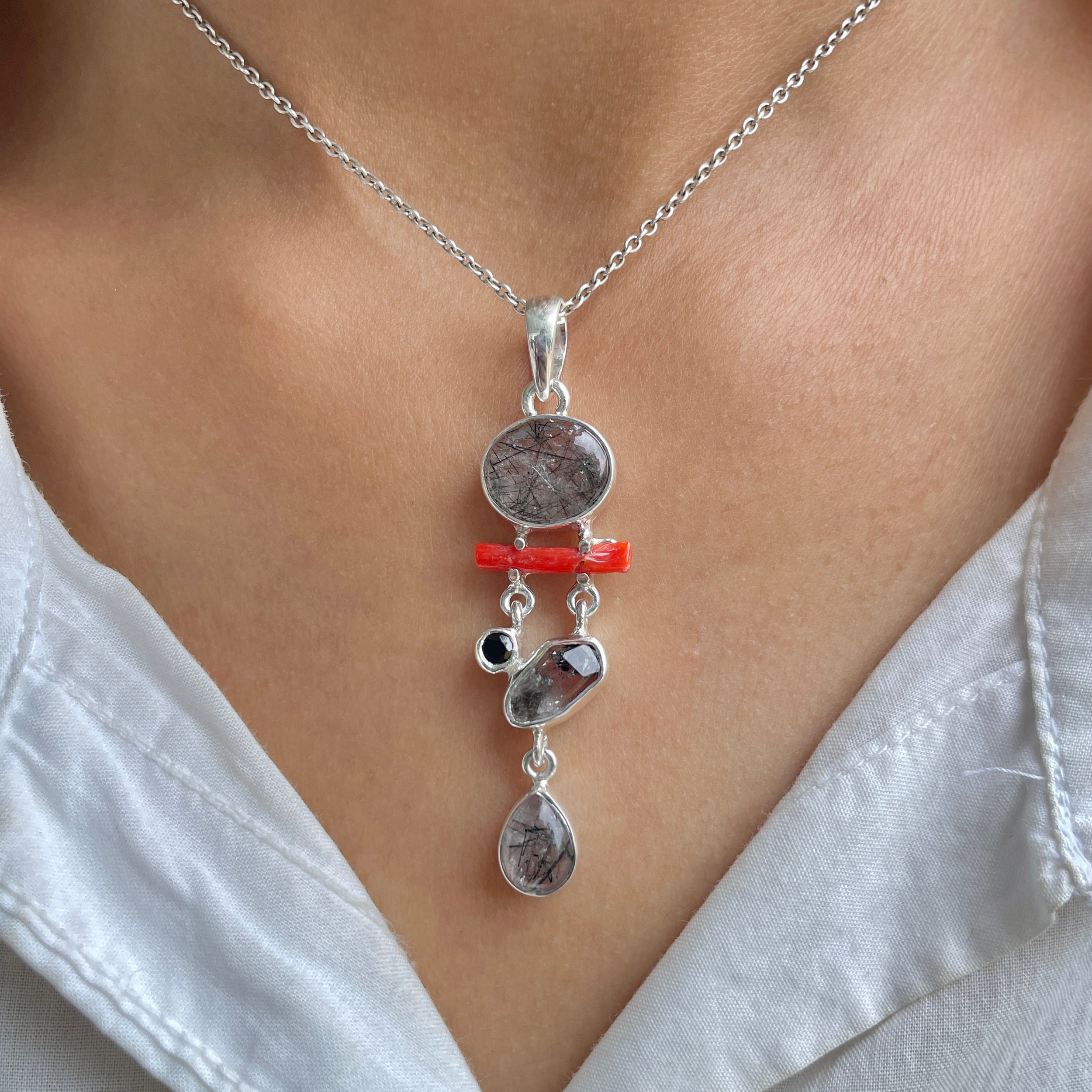 Black Rutile Pendant-(BLR-P-74.)