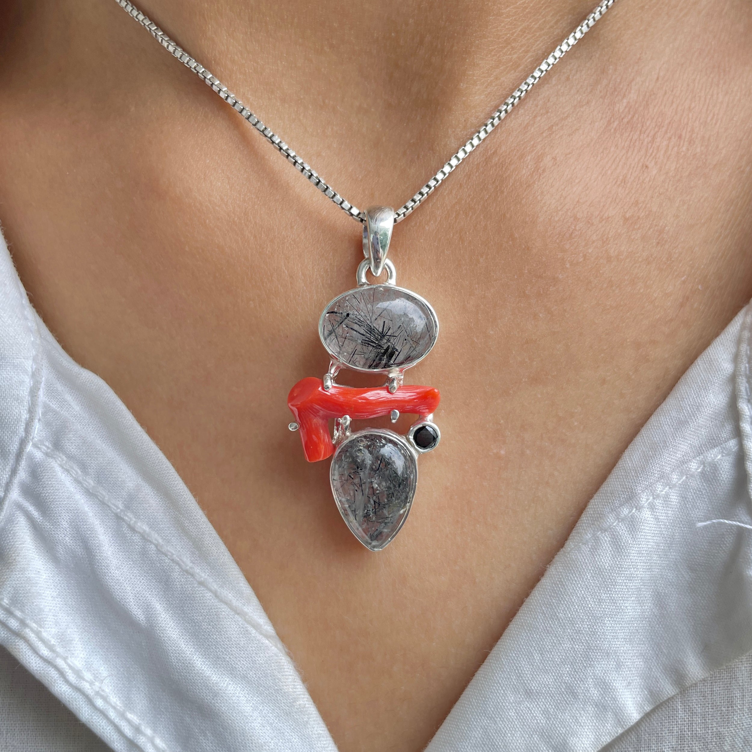 Black Rutile Pendant-(BLR-P-75.)