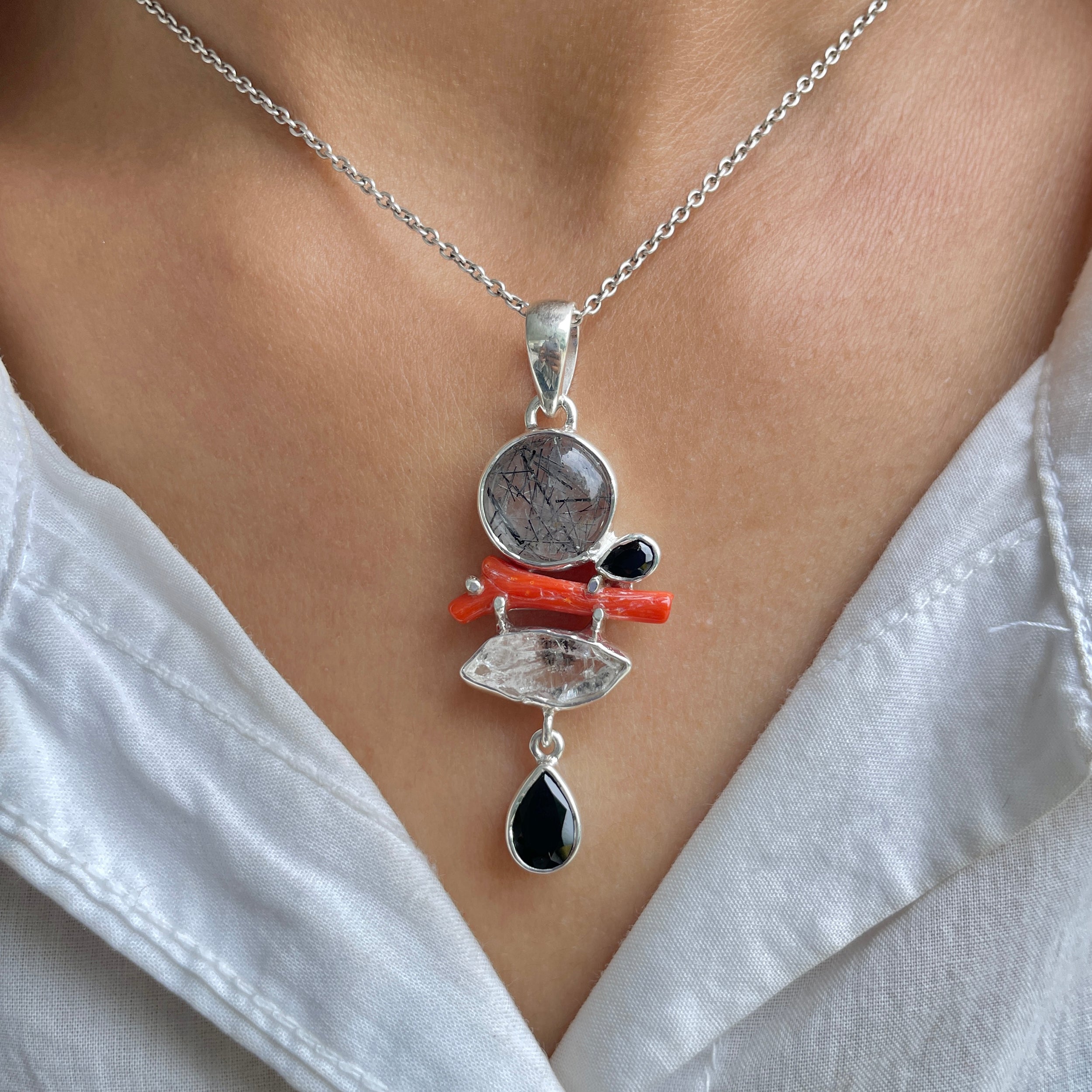 Black Rutile Pendant-(BLR-P-76.)