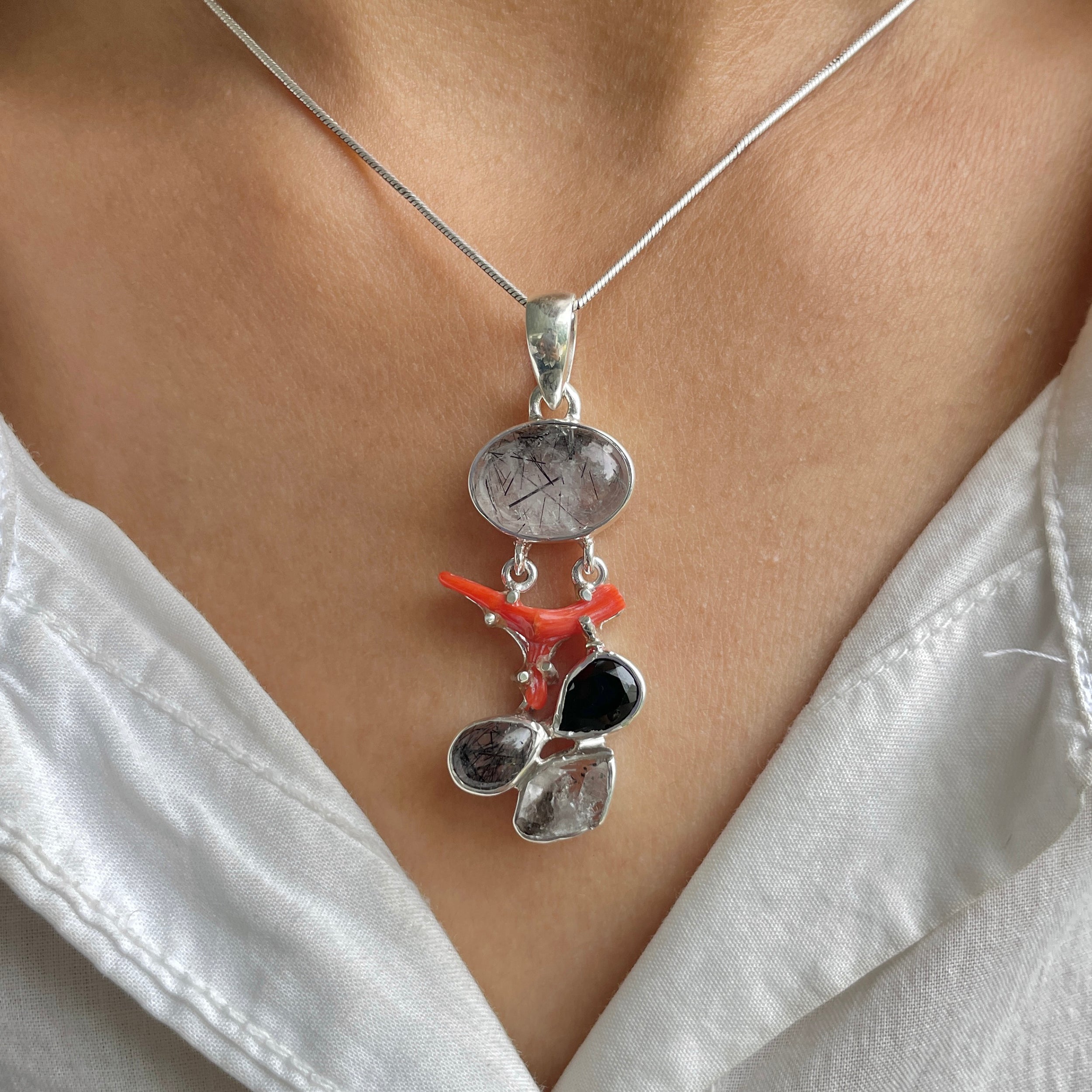 Black Rutile Pendant-(BLR-P-78.)