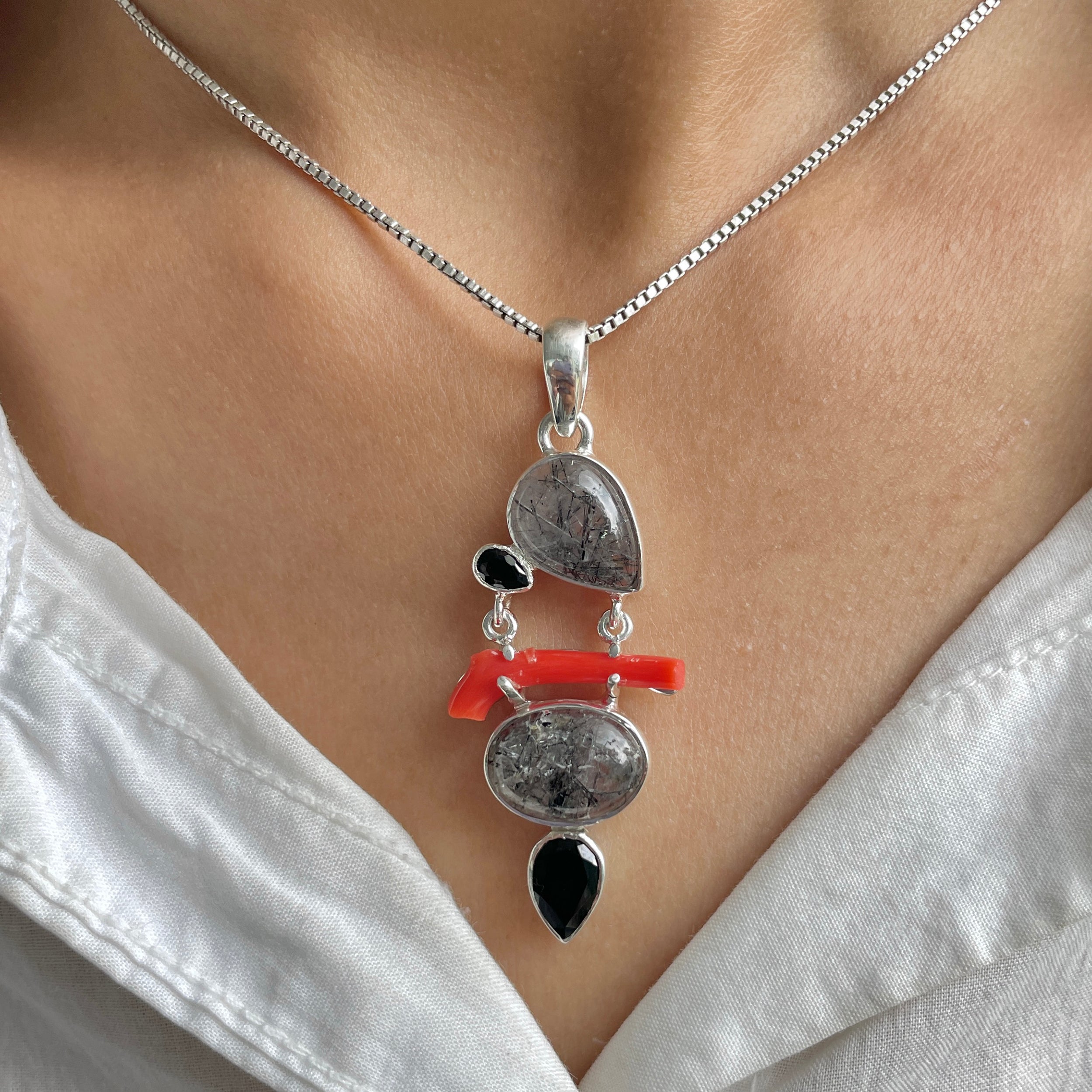 Black Rutile Pendant-(BLR-P-82.)