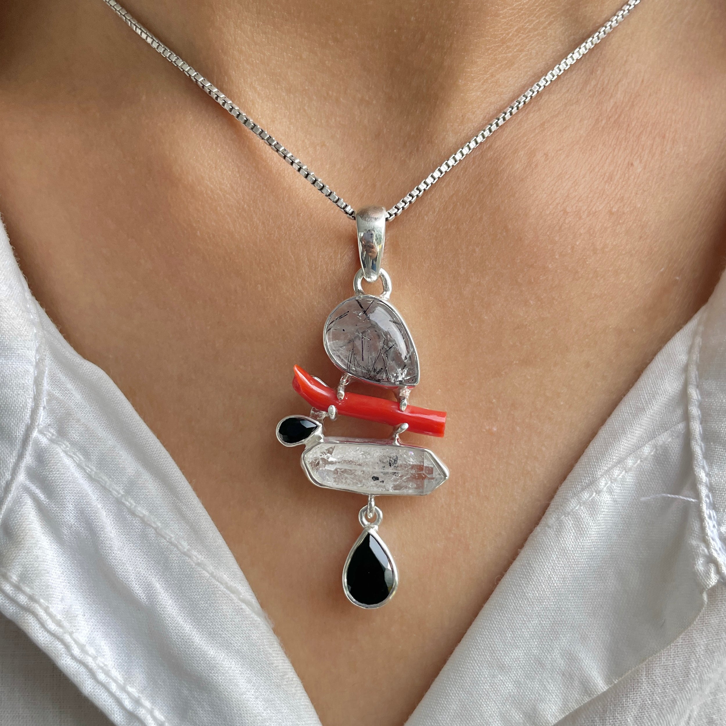 Black Rutile Pendant-(BLR-P-85.)