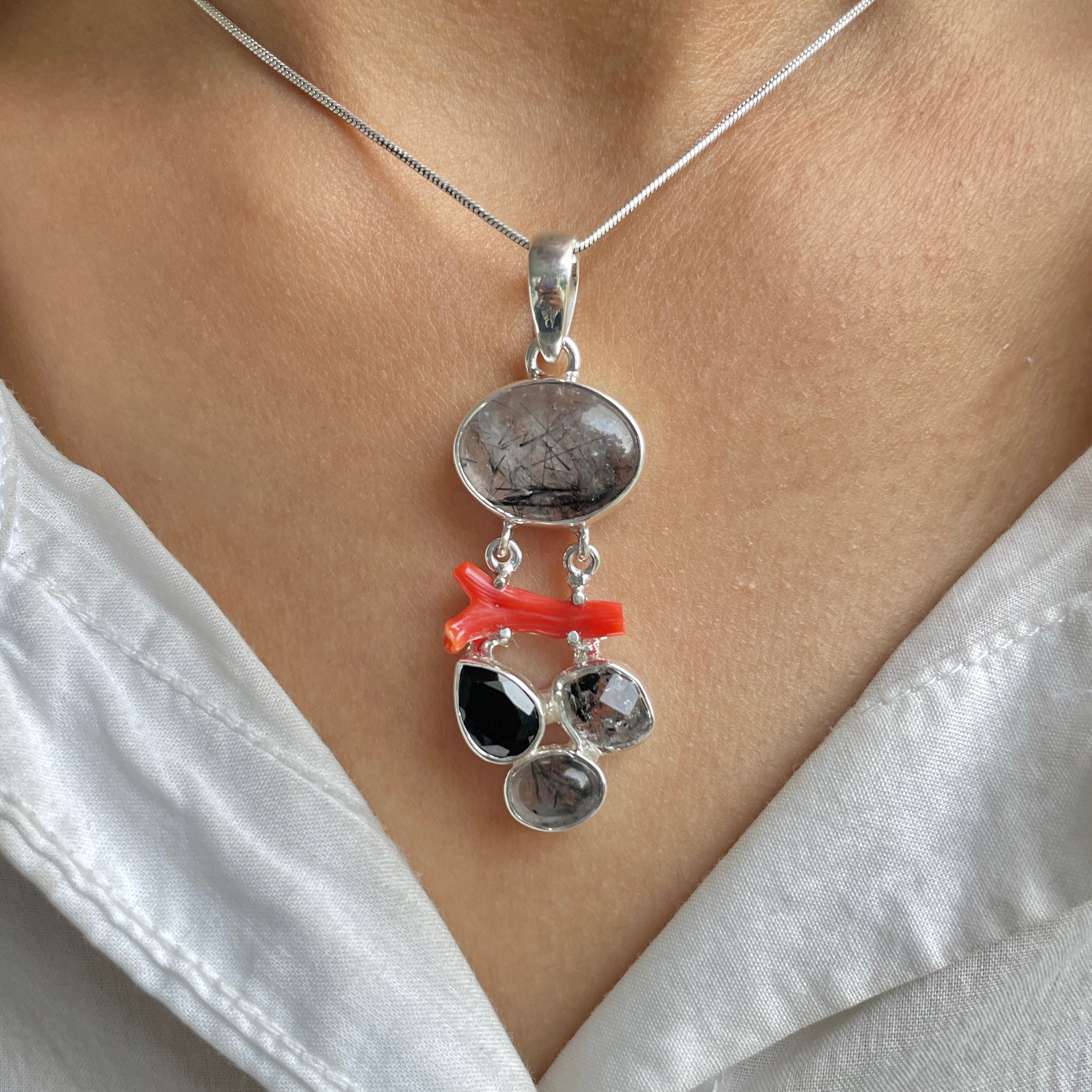 Black Rutile Pendant-(BLR-P-87.)